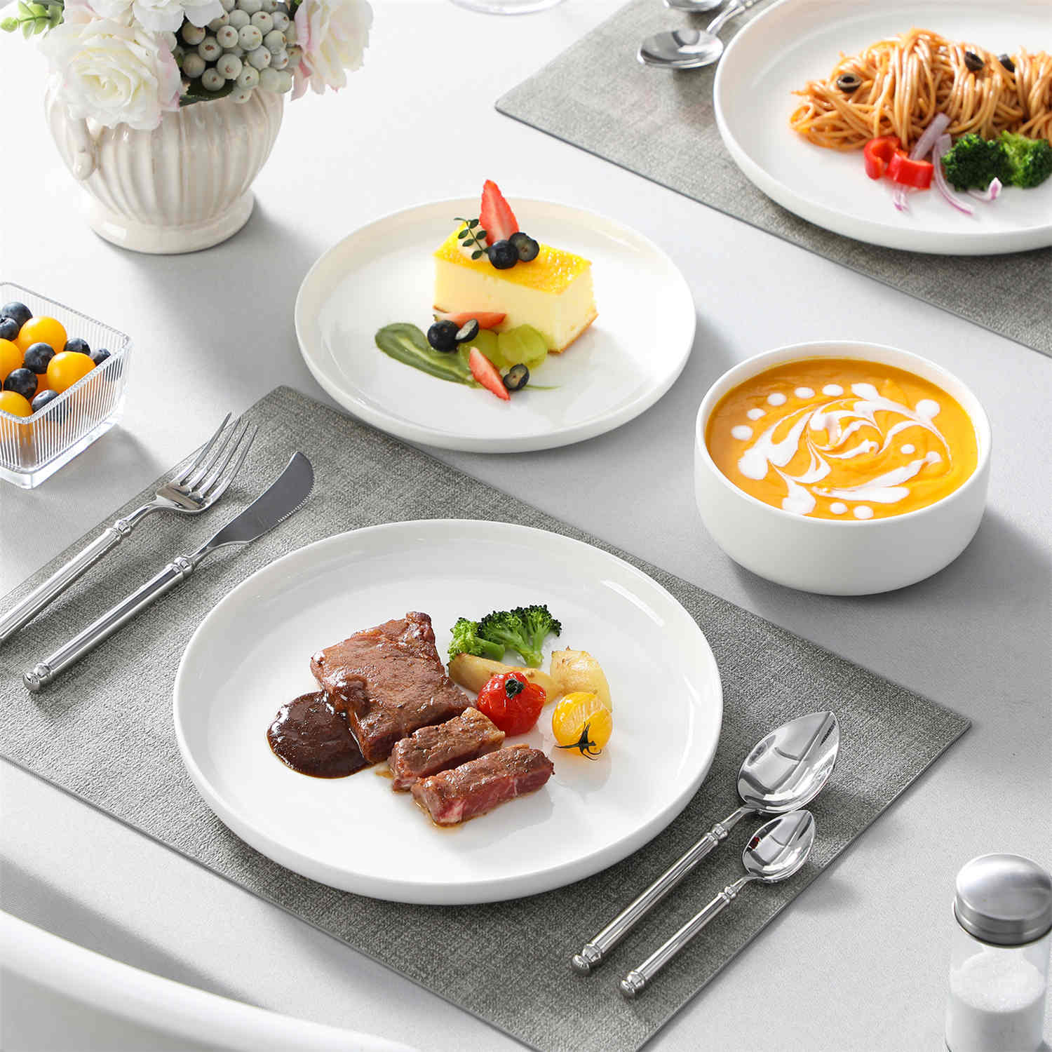 Luna Marble Pink 12 Piece Dinnerware Set - Image 37