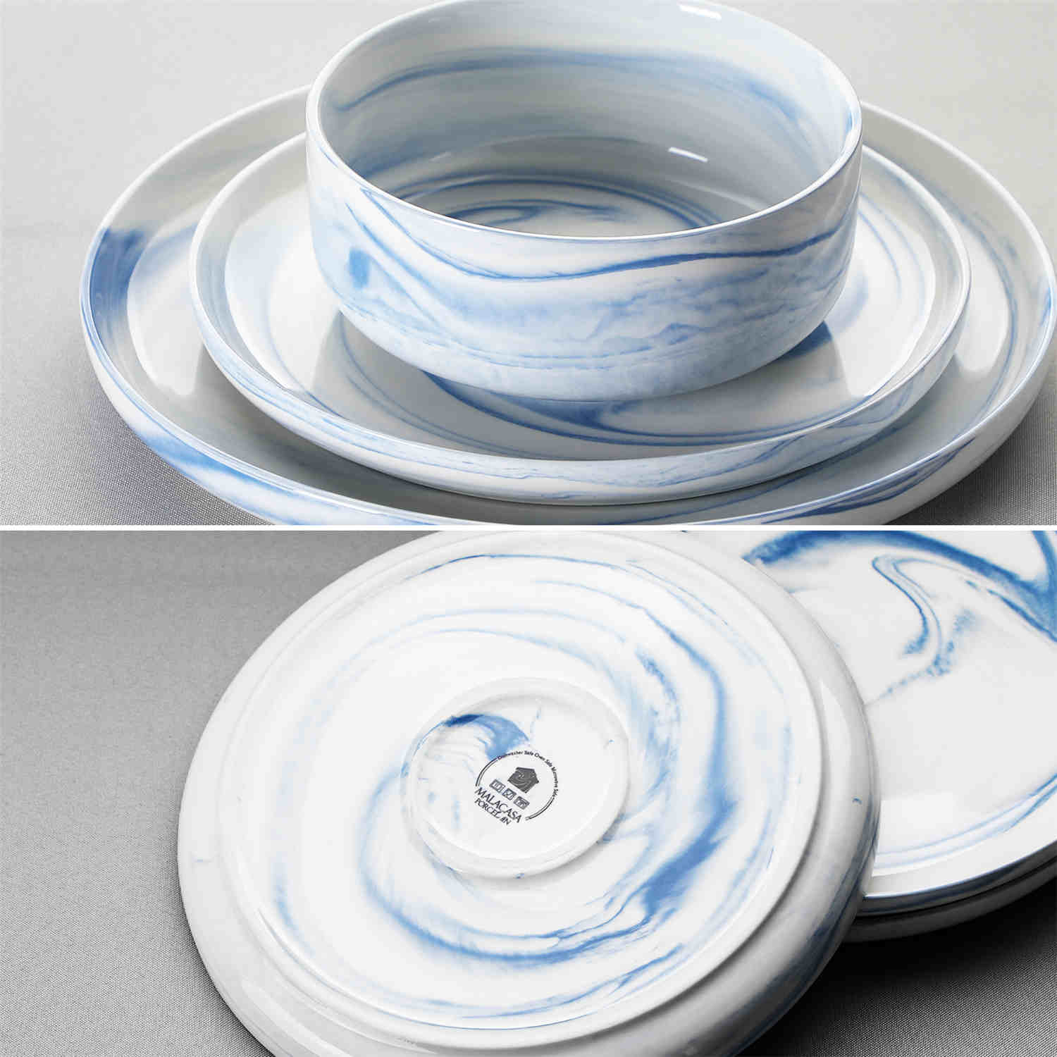 Luna Marble Pink 18 Piece Dinnerware Set - Image 45