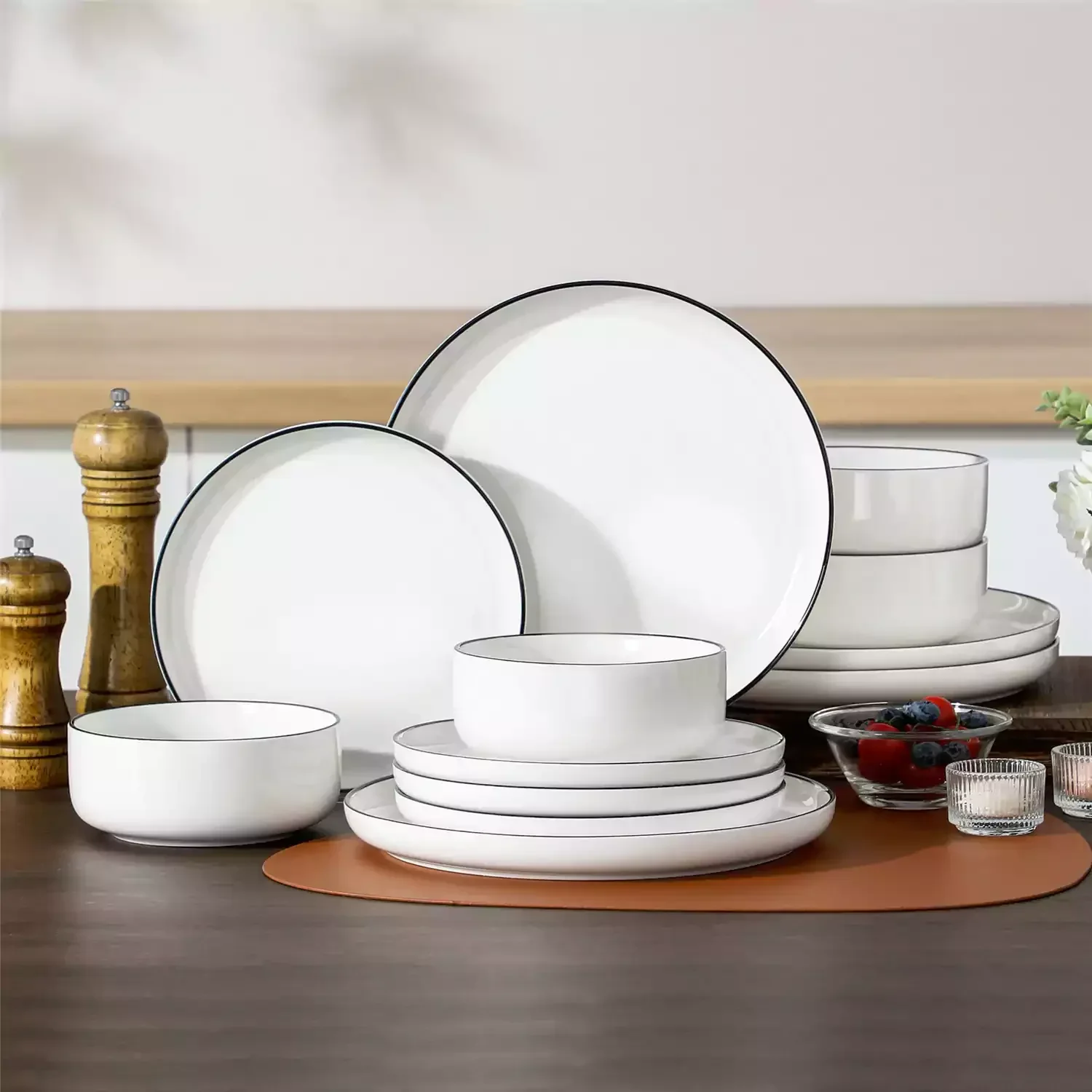 Luna Marble Pink 24 Piece Dinnerware Set for 8 - Image 28