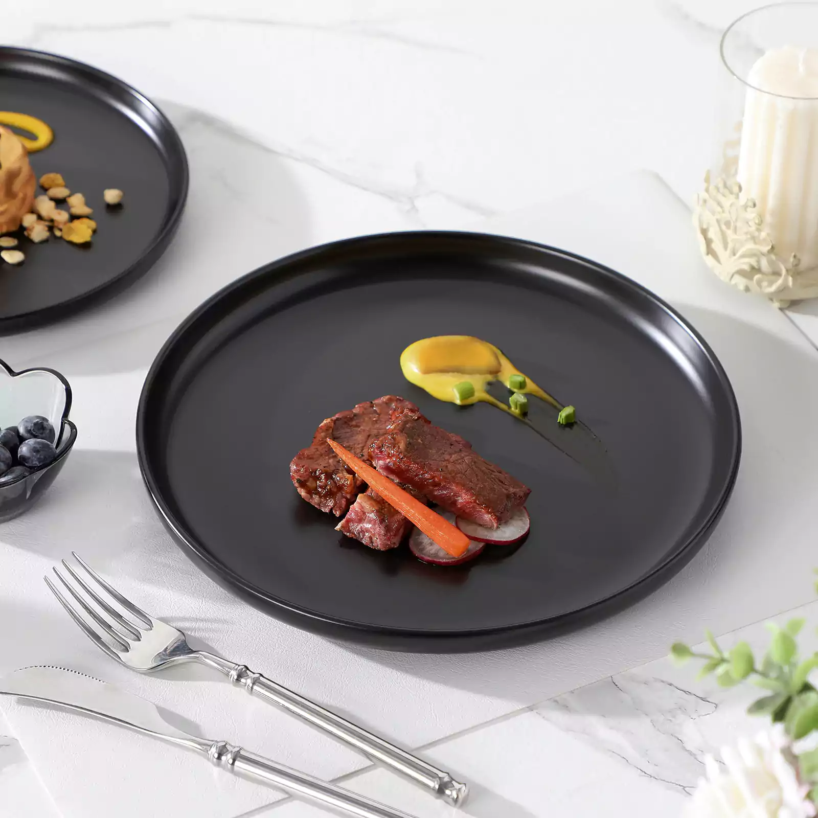Luna Matte Black 12 Piece Dinnerware Set - Image 7