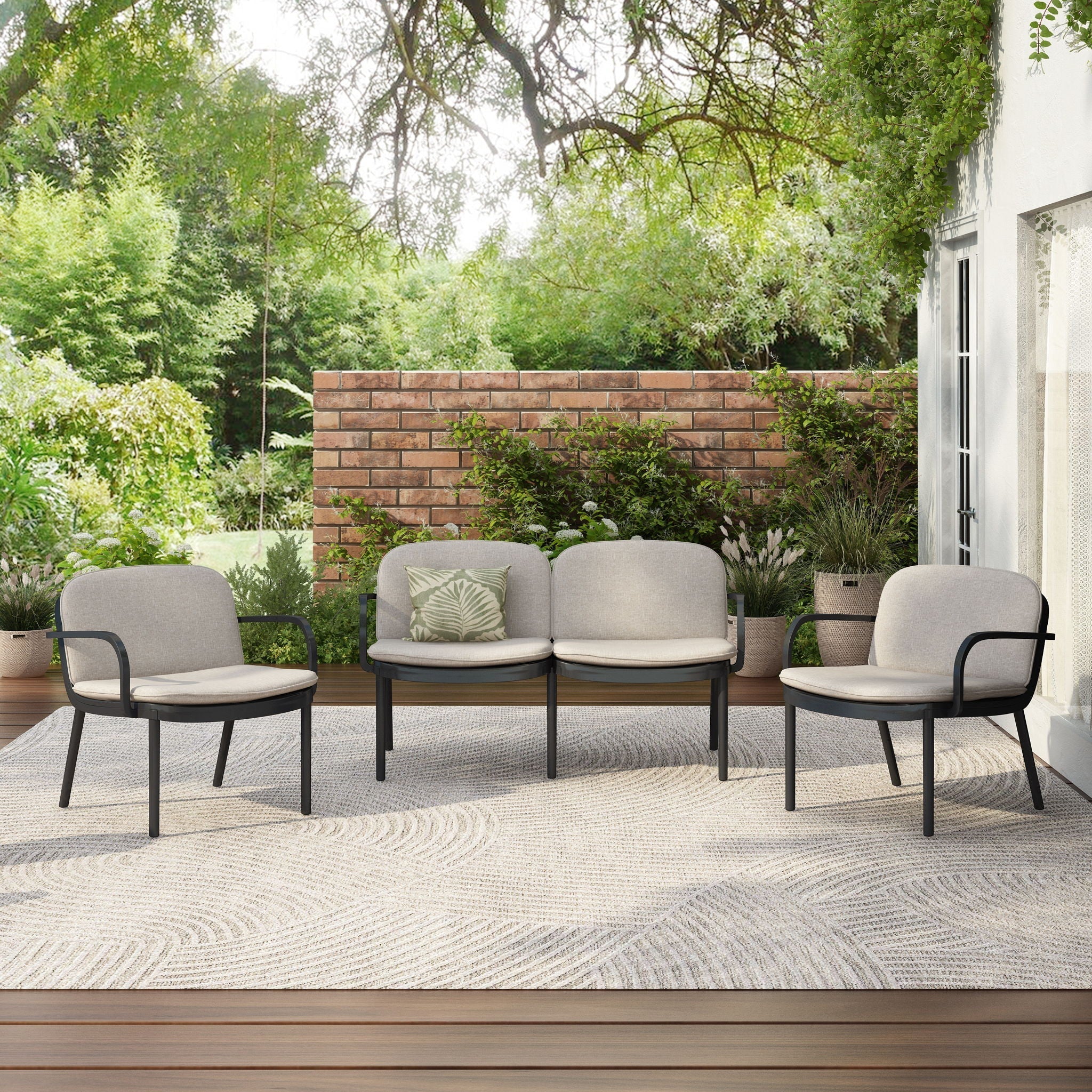 Luna - Outdoor Patio 3 Pieces Chat Set - Image 4