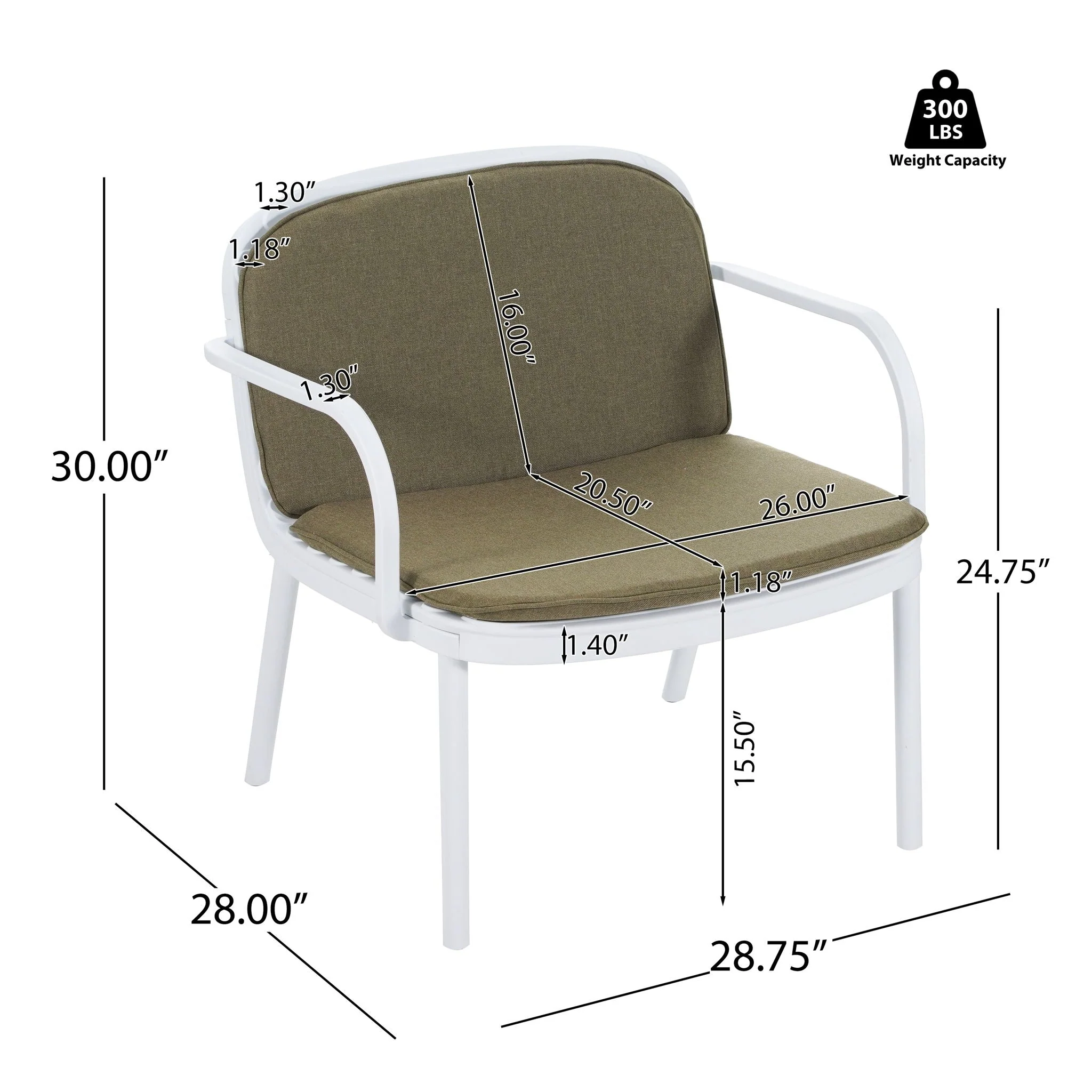 Luna - Outdoor Patio 3 Pieces Chat Set - Image 8