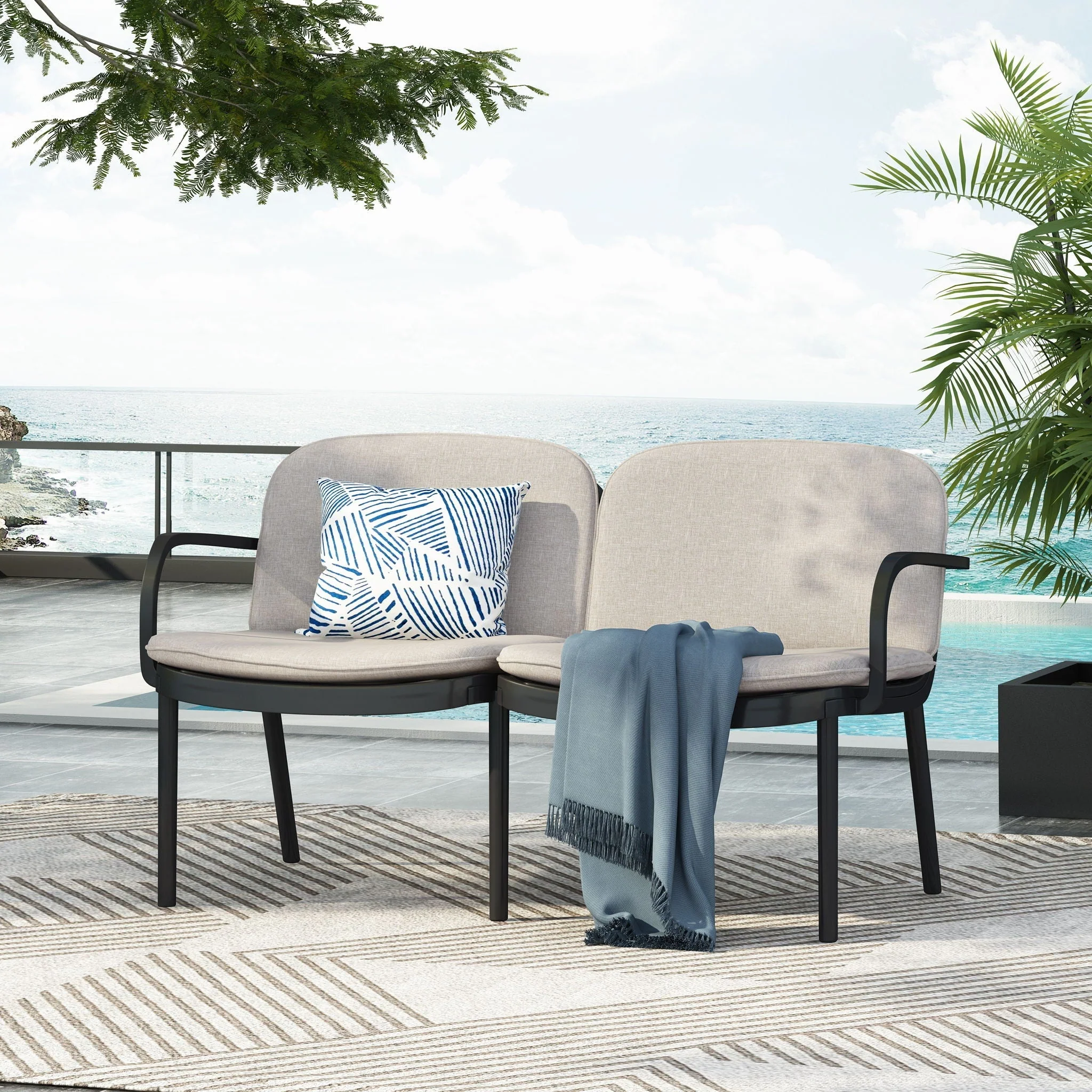 Luna Outdoor Patio Loveseat - Image 6