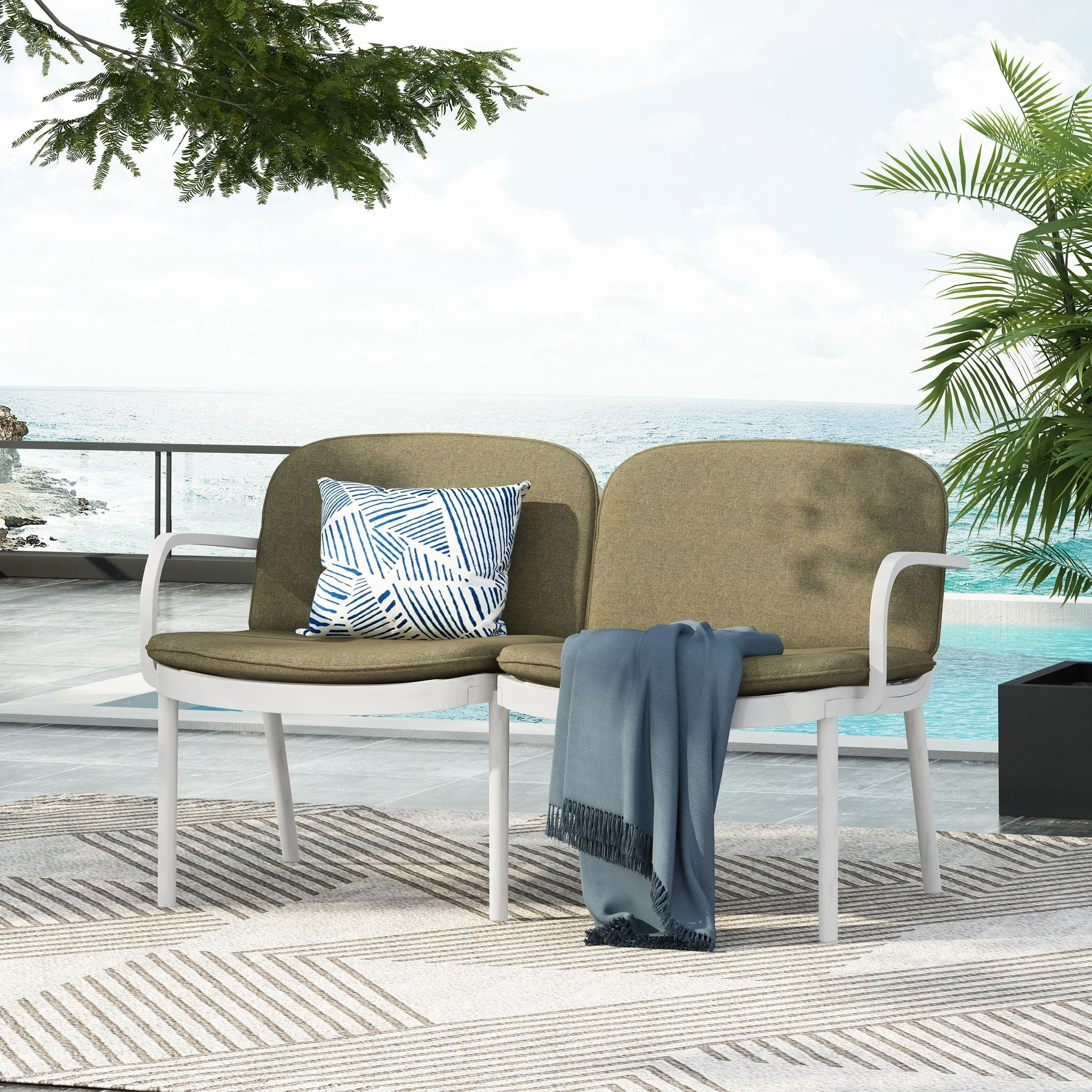 Luna Outdoor Patio Loveseat - Image 7