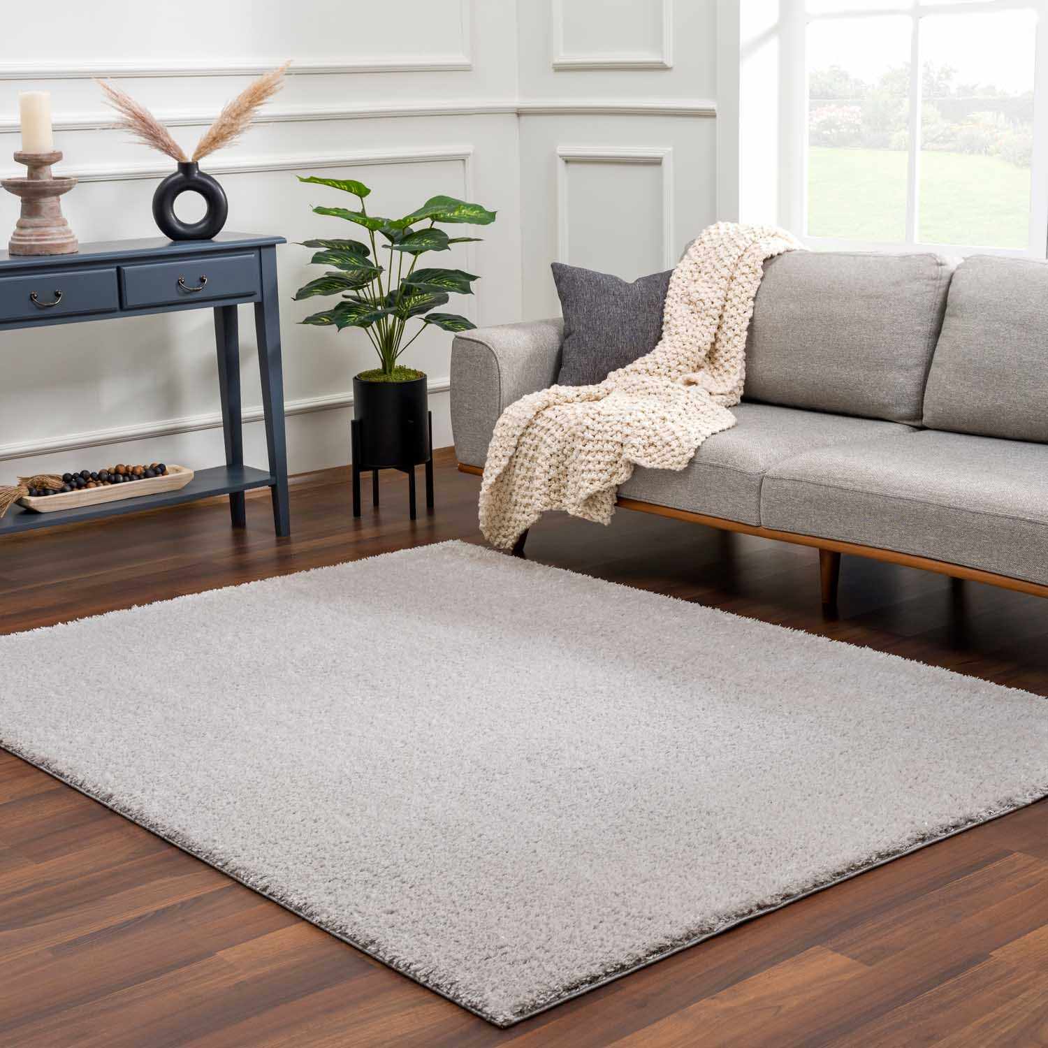 Lunaro Gray Subtle Wavy Abstract Modern Minimalist Polyester Machine Woven Area Rug - Clearance - Image 13