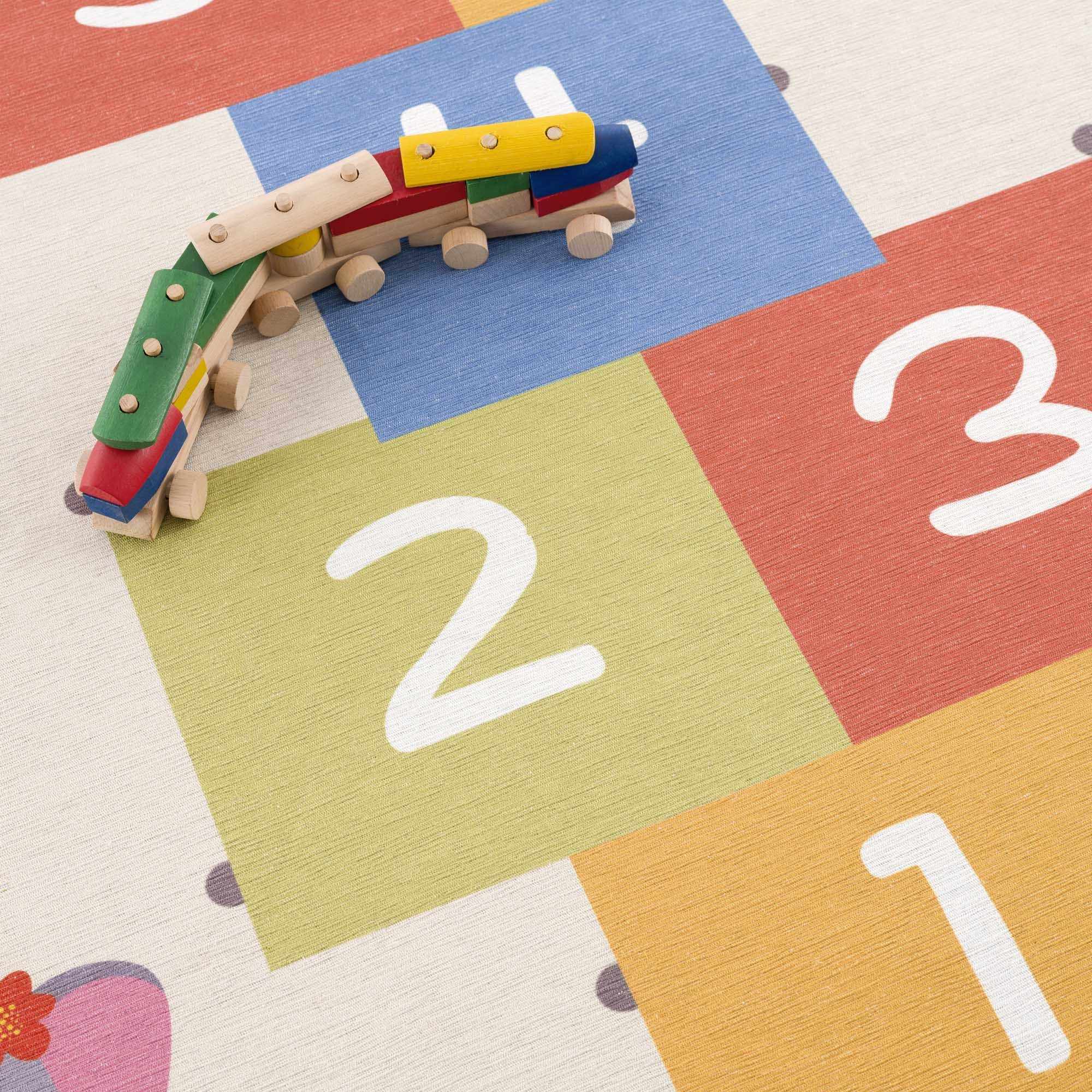 Lundy  Kids Hopscotch Colorful Washable Area Rug - Clearance - Image 3