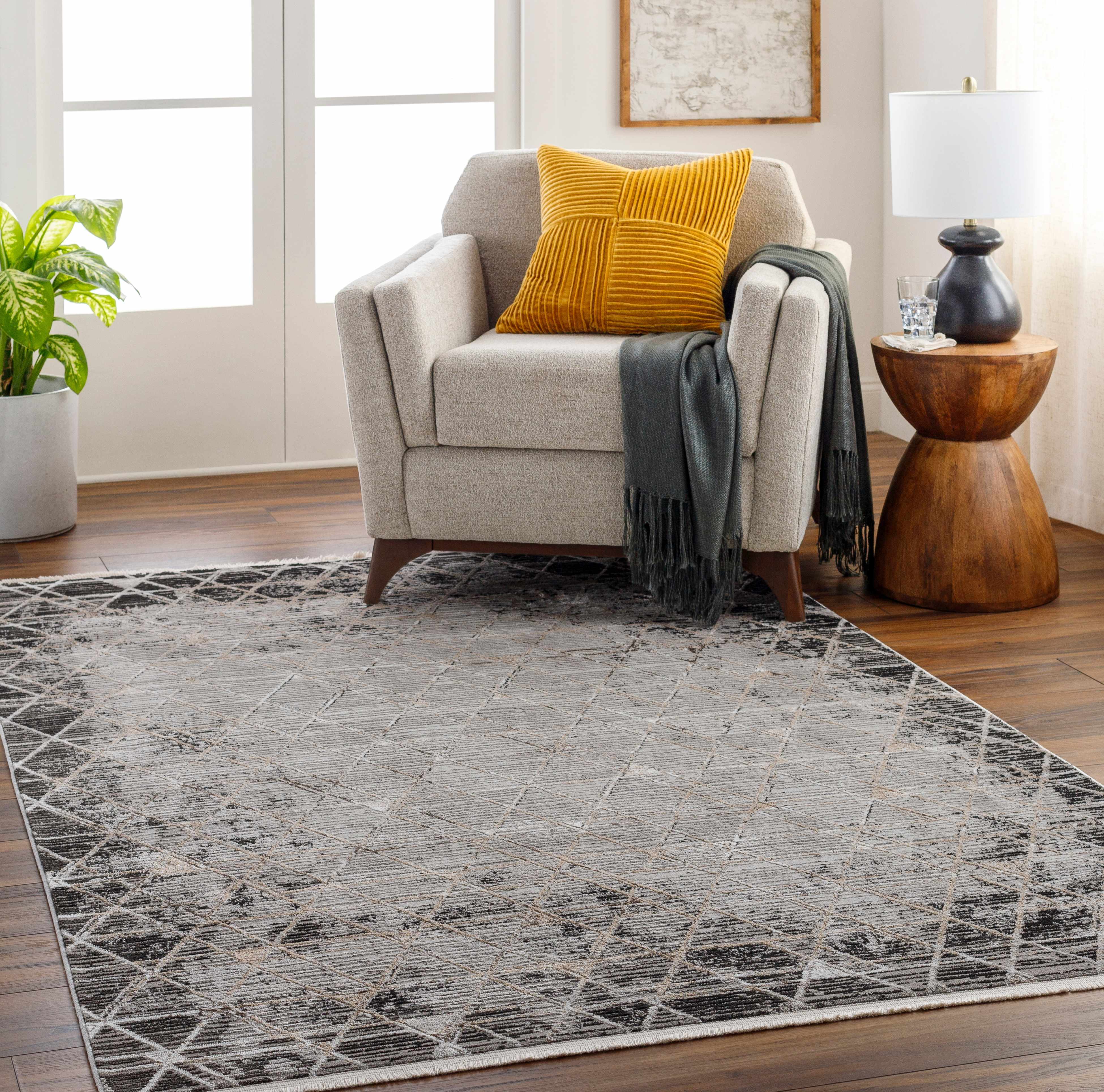 Luol Gray Area Rug - Clearance - Image 2