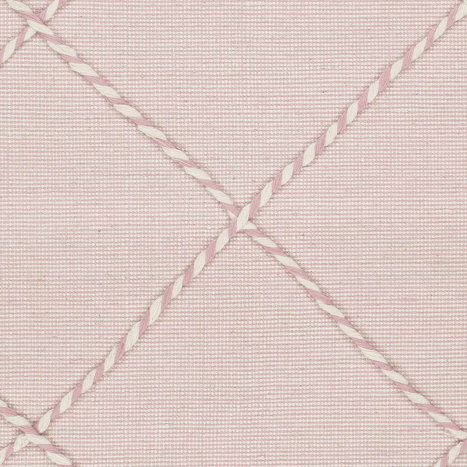 Lupton Pink Trellis Wool Rug with tassels - Clearance - Image 4