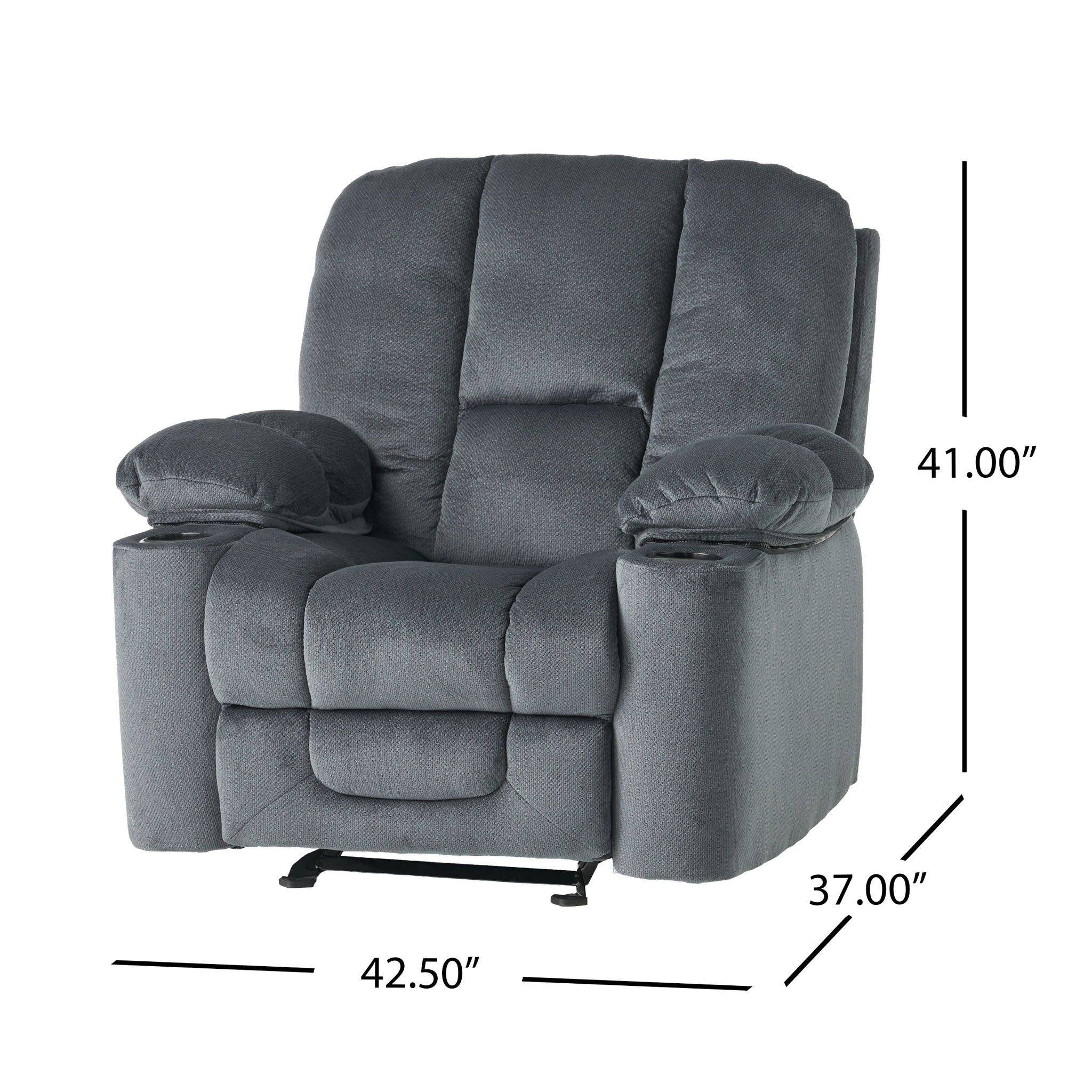 Luxurious Manual Recliner Chair With Skin-Friendly Fabric And Dual Cup Holders - Image 5