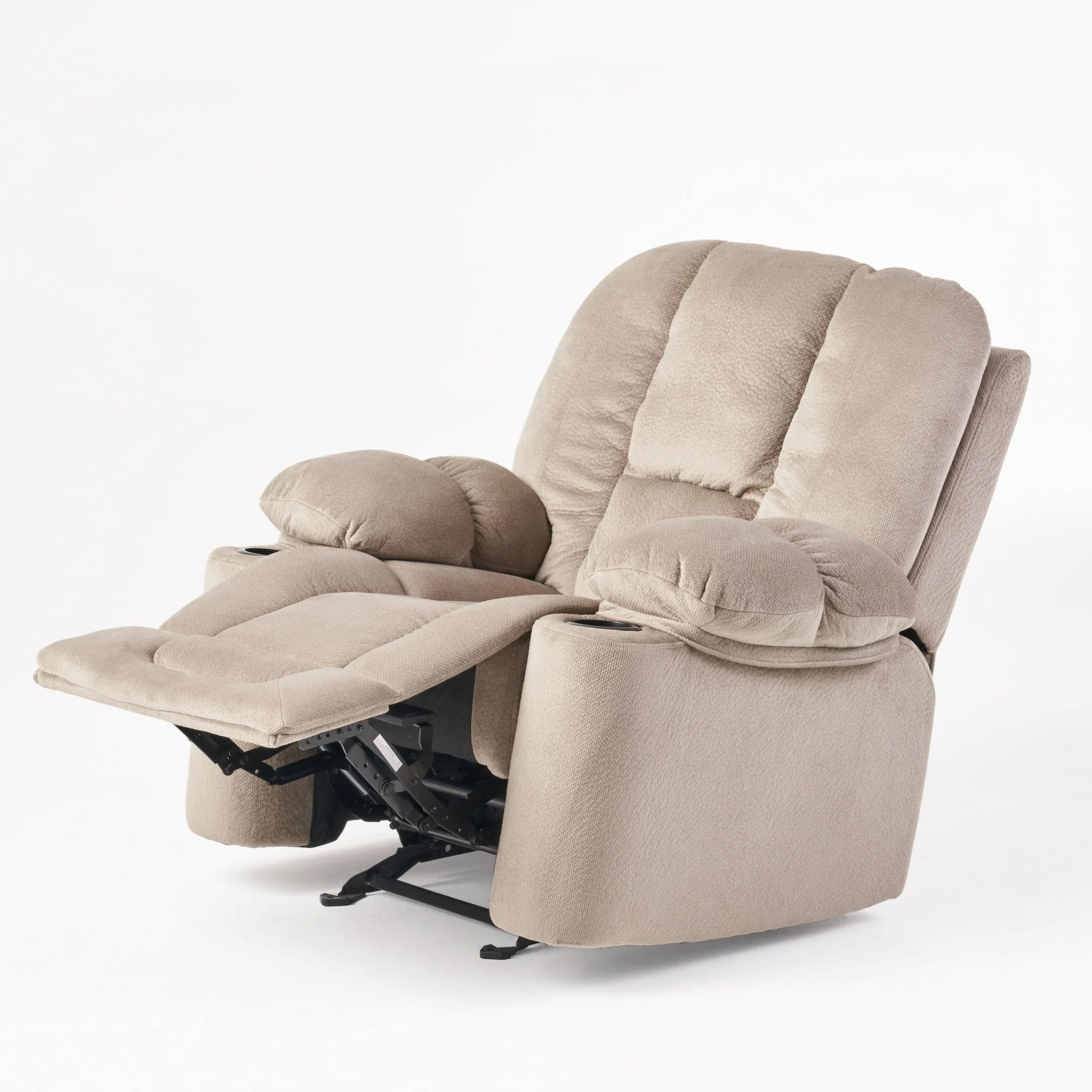 Luxurious Manual Recliner Chair With Skin-Friendly Fabric And Dual Cup Holders - Image 7