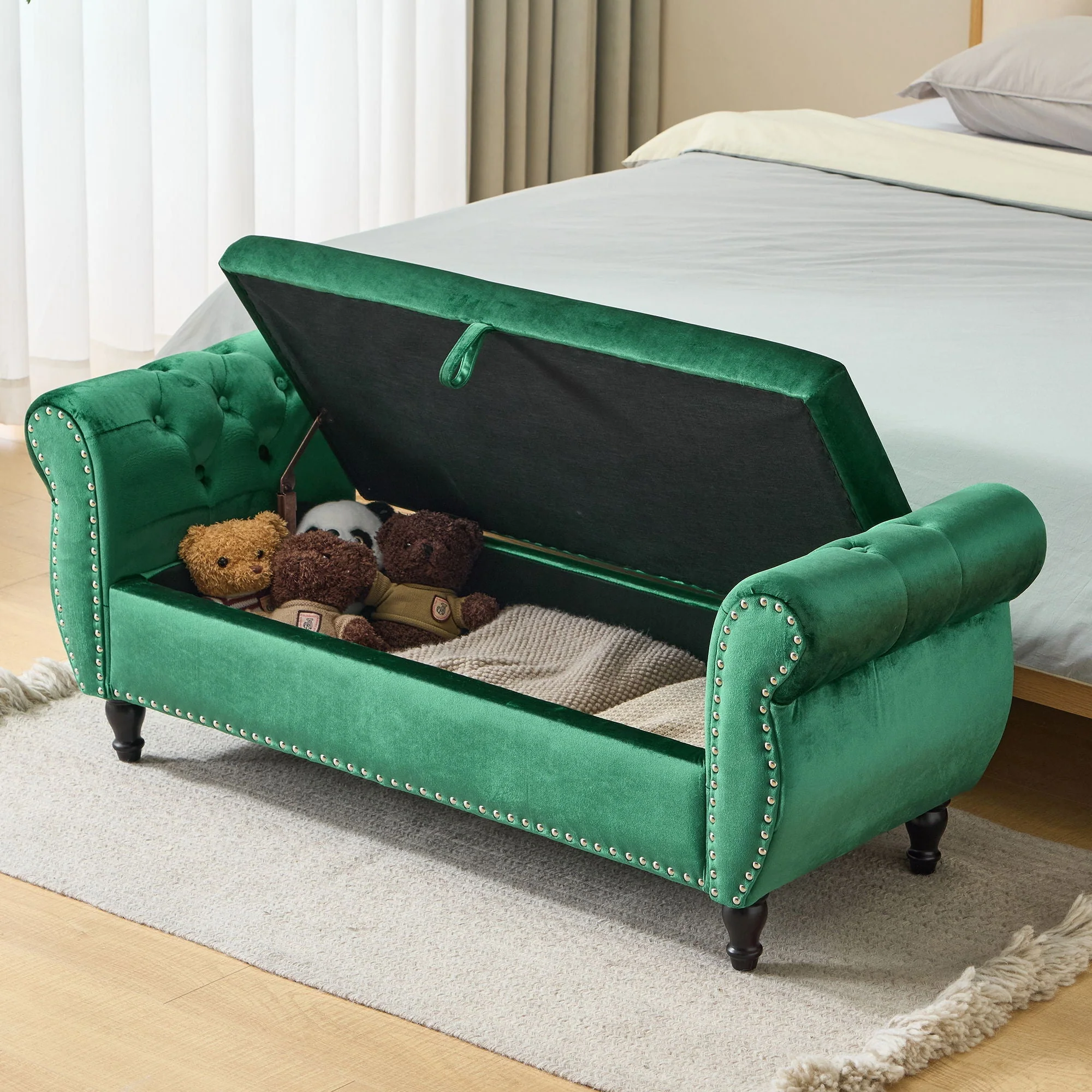 Luxurious Multifunctional Storage Ottoman Bench With Pillow - Image 10