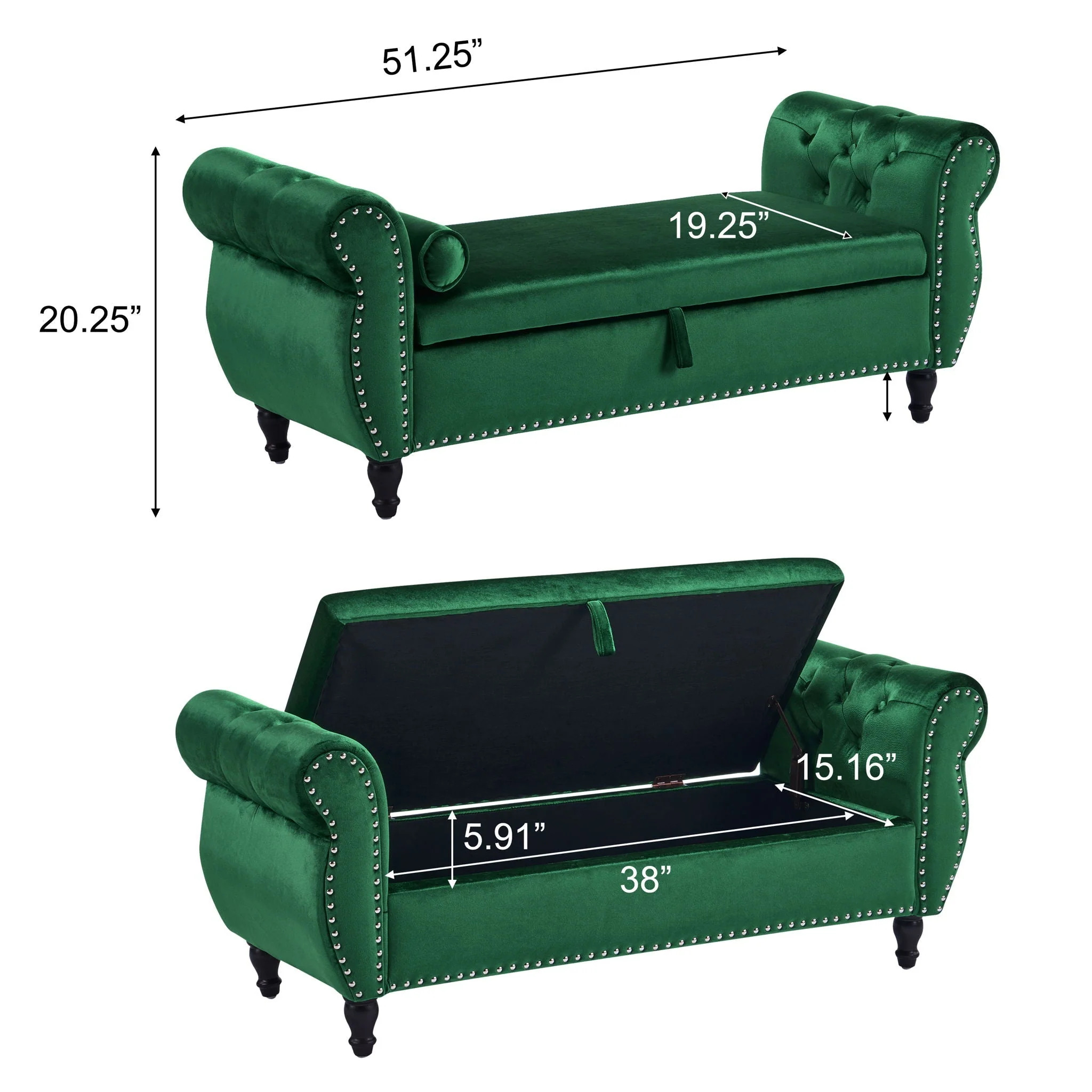 Luxurious Multifunctional Storage Ottoman Bench With Pillow - Image 11