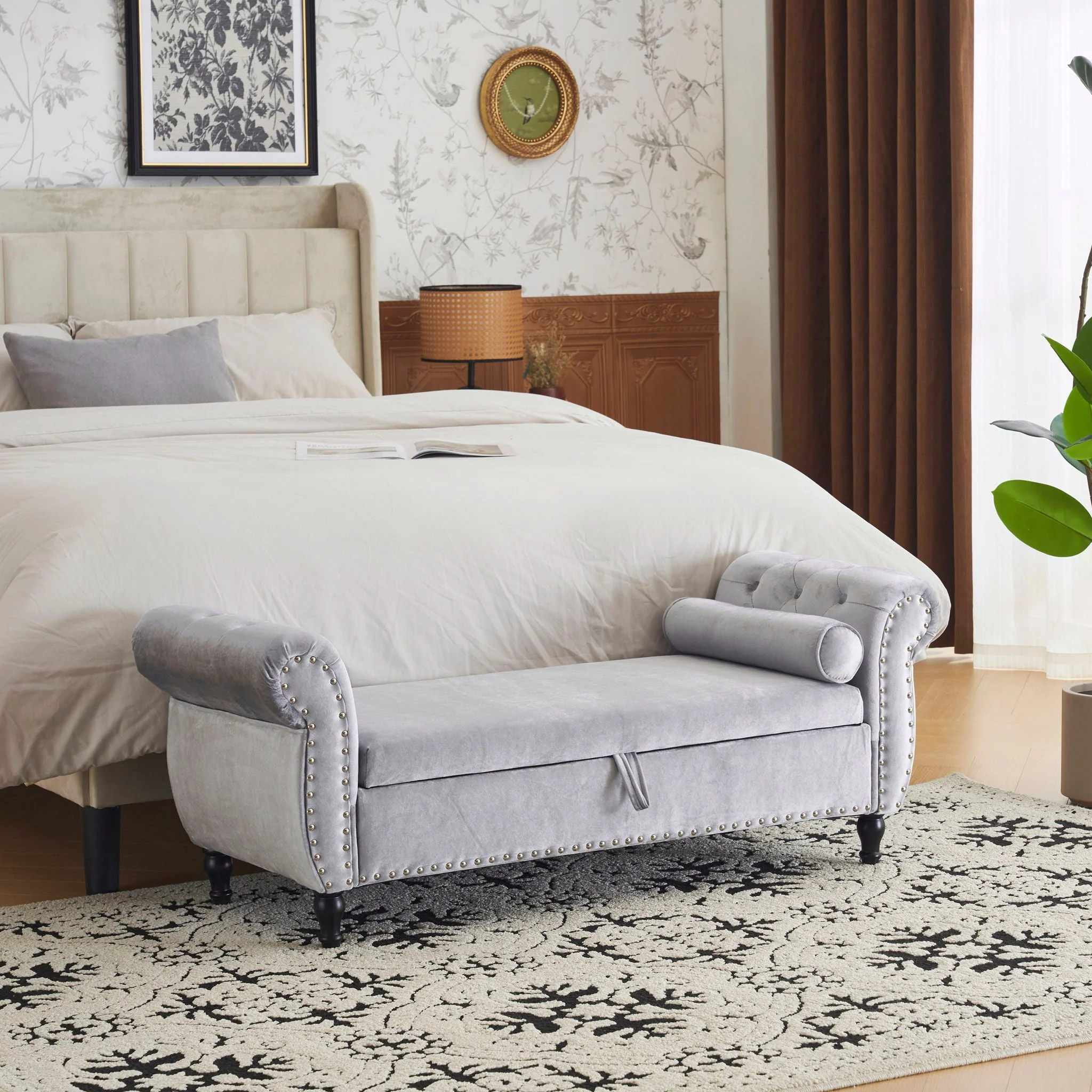 Luxurious Multifunctional Storage Ottoman Bench With Pillow - Image 12