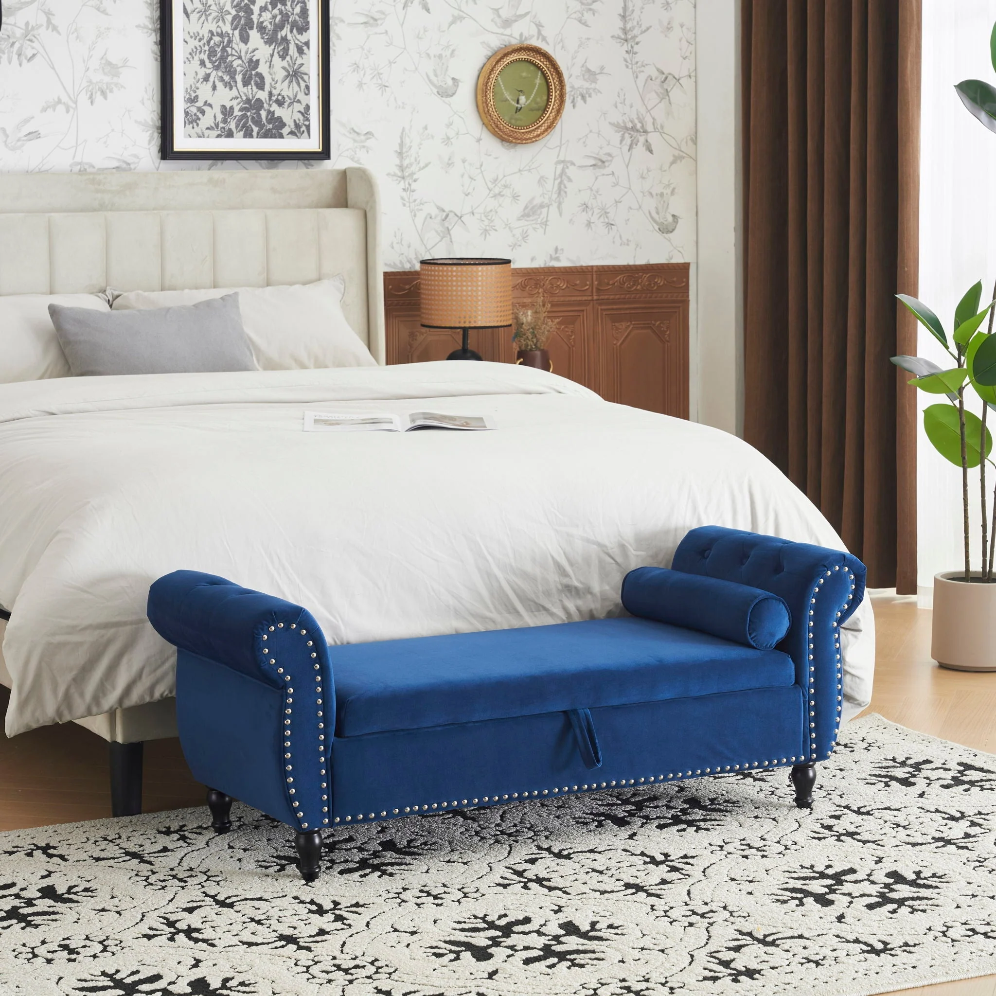 Luxurious Multifunctional Storage Ottoman Bench With Pillow - Image 16