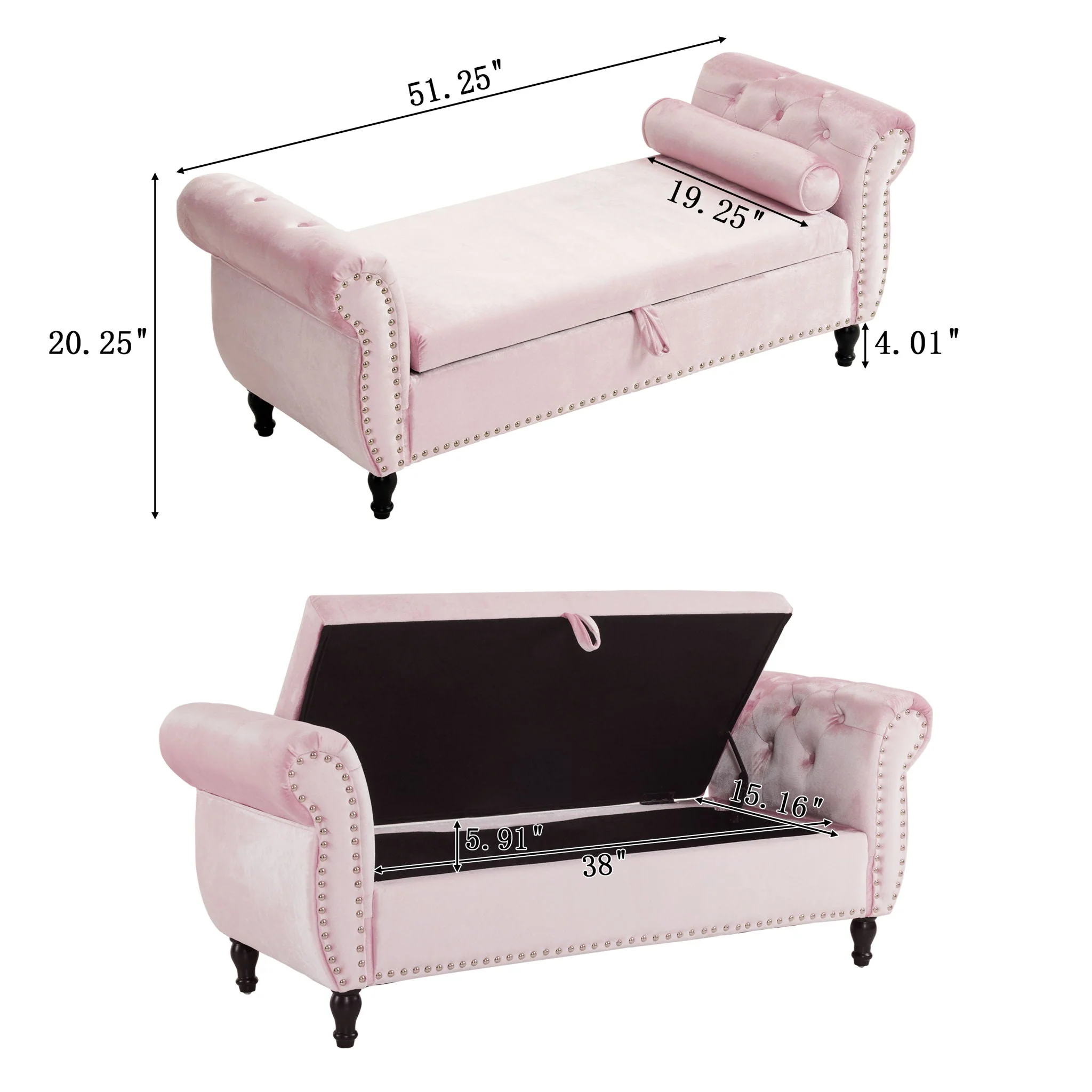 Luxurious Multifunctional Storage Ottoman Bench With Pillow - Image 17