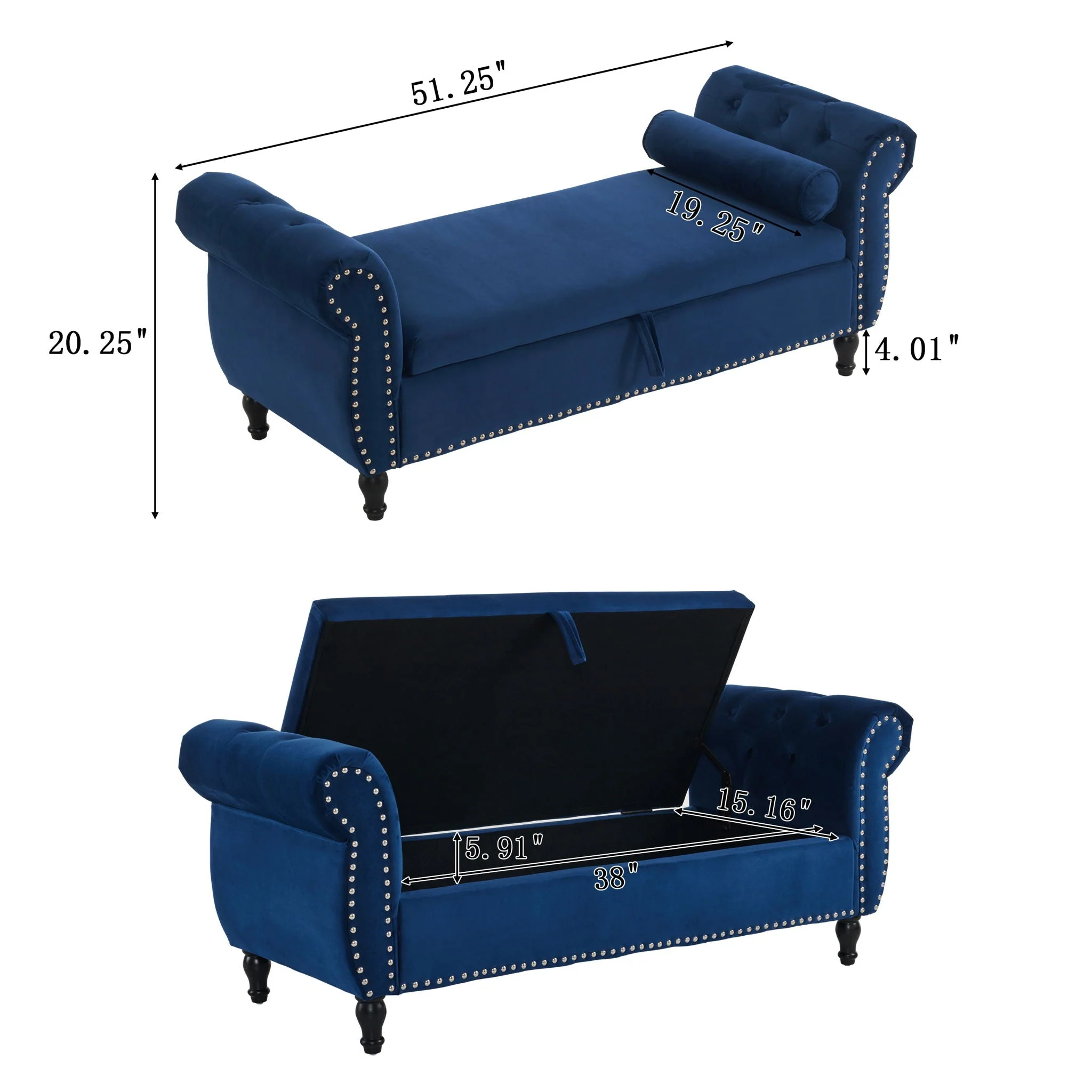 Luxurious Multifunctional Storage Ottoman Bench With Pillow - Image 18
