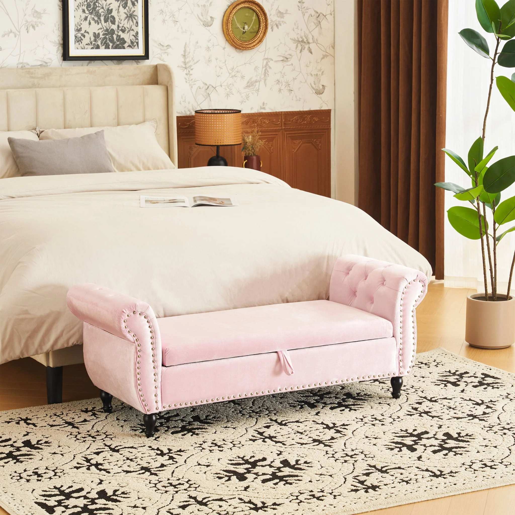 Luxurious Multifunctional Storage Ottoman Bench With Pillow - Image 19
