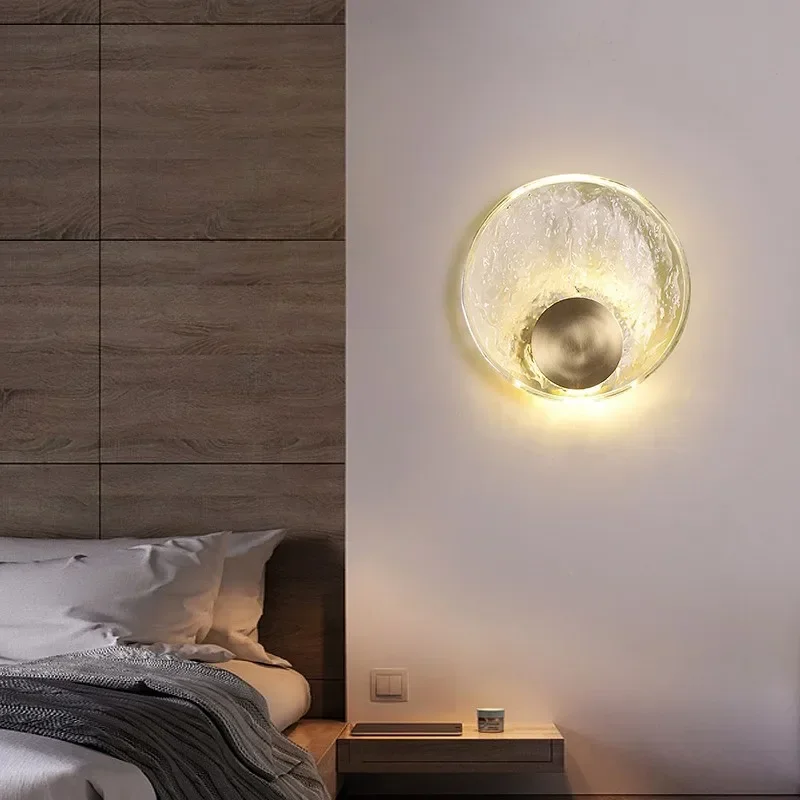 Luxury Copper Crystal Wall Lamp Modern Bedside Sconce Living Room Decor - Image 4