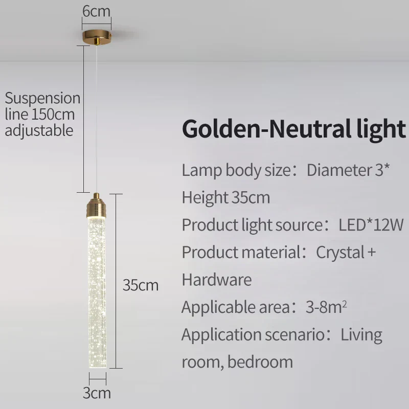 Luxury Crystal Pendant Light Gold Fixtures Hanging Lamp for Living Room Bedroom - Image 7