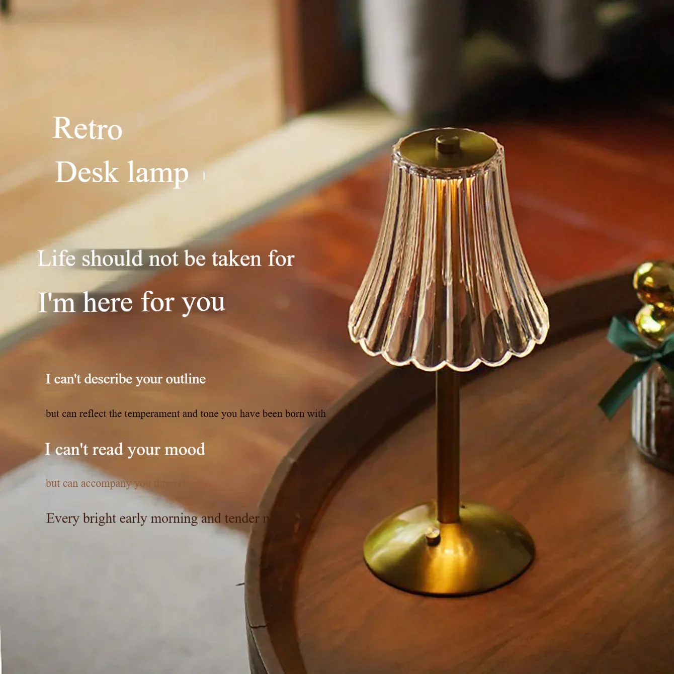 Luxury Crystal Touch Table Lamp Rechargeable Bedside Night Light Diamond Decor - Image 6