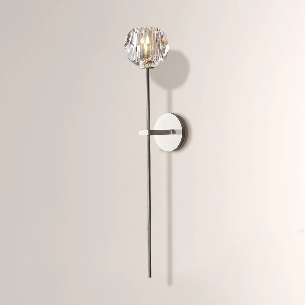 Luxury Crystal Wall Sconce Brass Bedroom Vanity Light - Image 3