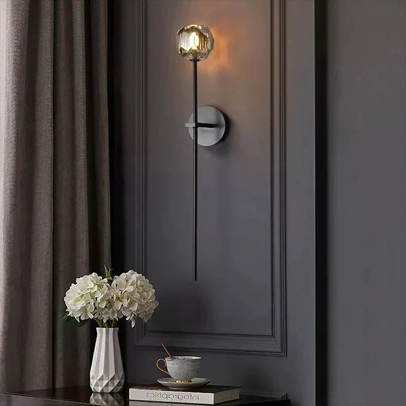 Luxury Crystal Wall Sconce Brass Bedroom Vanity Light - Image 6