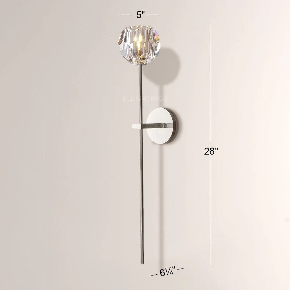 Luxury Crystal Wall Sconce Brass Bedroom Vanity Light - Image 7