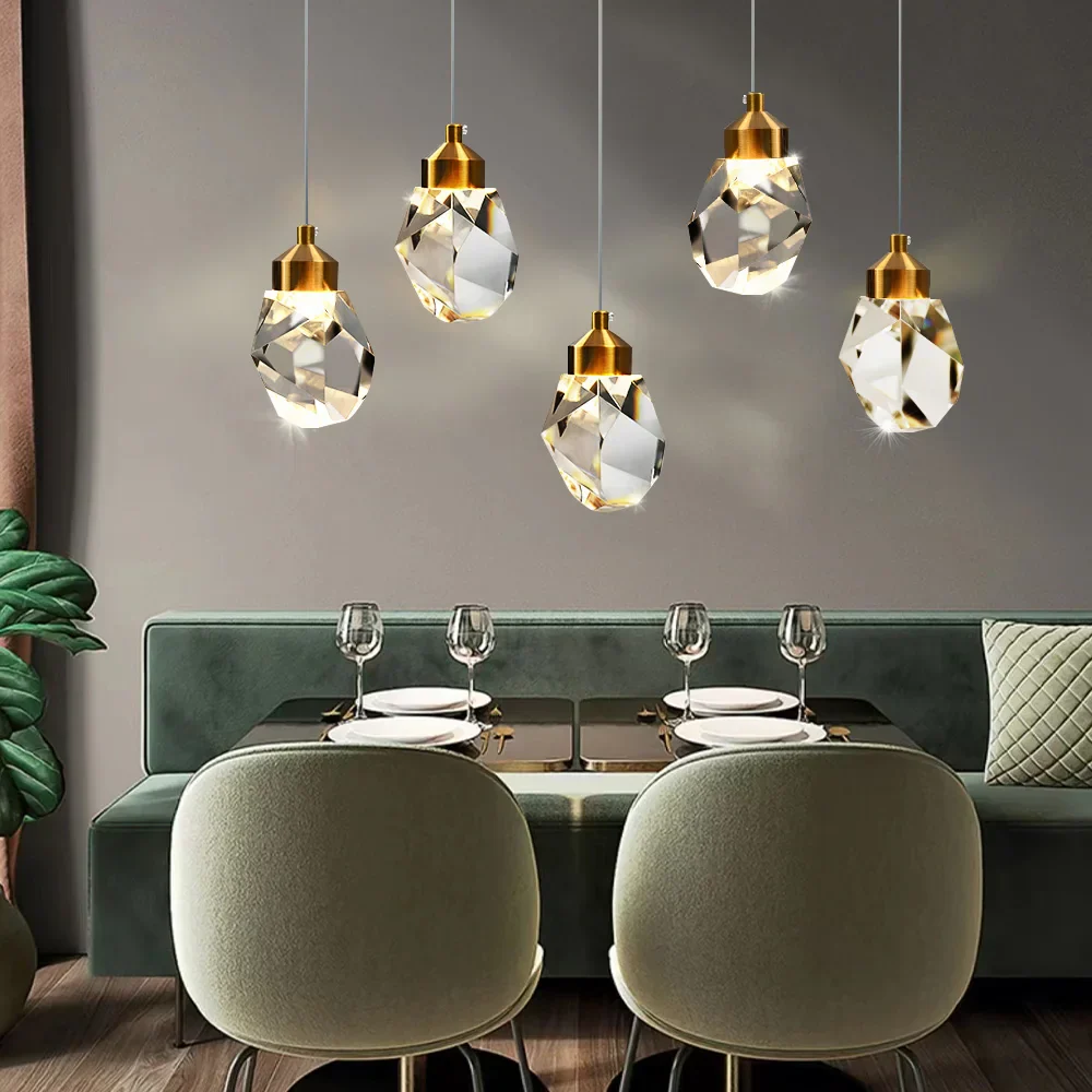 Luxury K9 Crystal Pendant Light LED Hanging Chandelier for Living Room Bedroom - Image 3