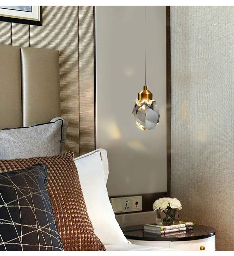 Luxury K9 Crystal Pendant Light LED Hanging Chandelier for Living Room Bedroom - Image 4