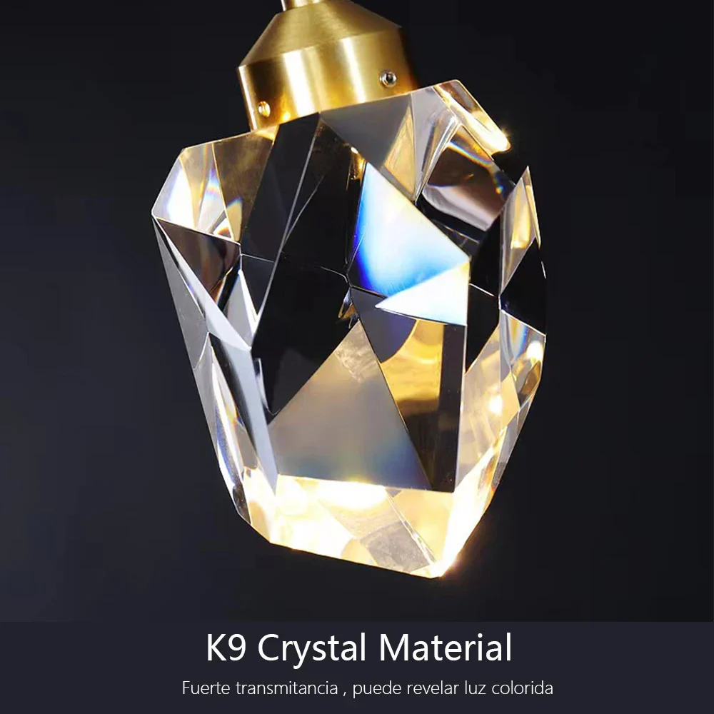 Luxury K9 Crystal Pendant Light LED Hanging Chandelier for Living Room Bedroom - Image 6
