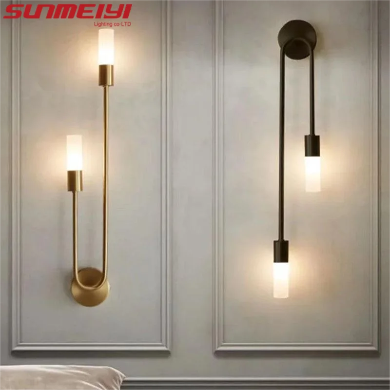 Luxury LED Wall Light Gold Black Nordic Modern Lamp for Bedroom Living Room - Image 2