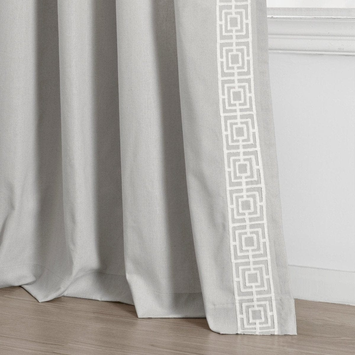 Luxury Modern Square Embroidery Border Window Curtain Panel - Image 17