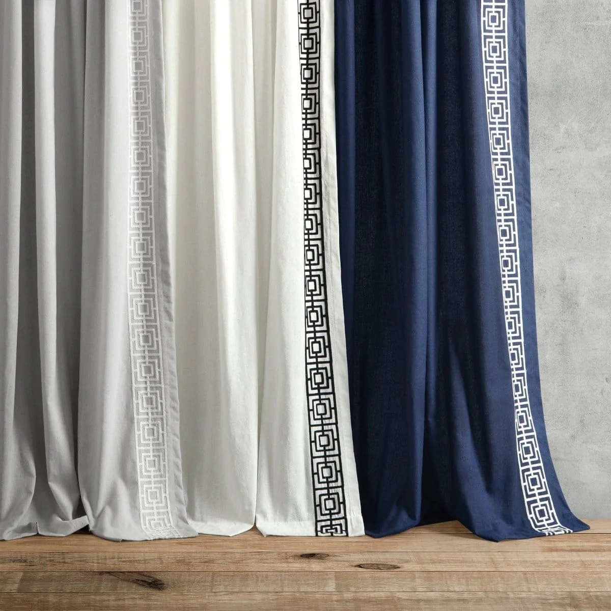 Luxury Modern Square Embroidery Border Window Curtain Panel - Image 6