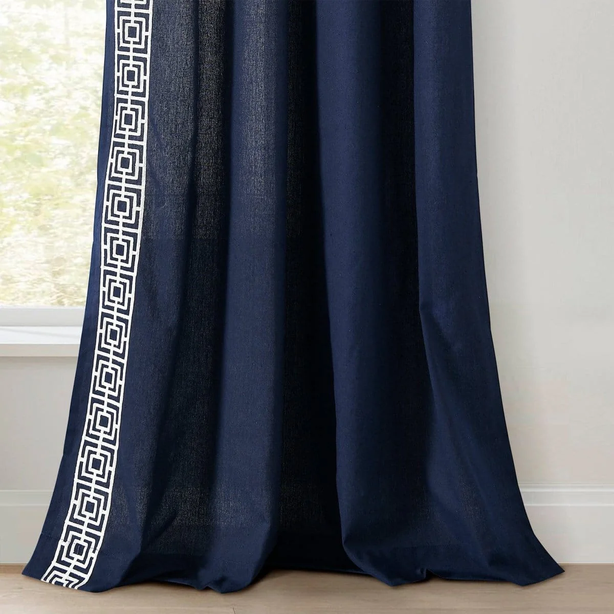 Luxury Modern Square Embroidery Border Window Curtain Panel - Image 9