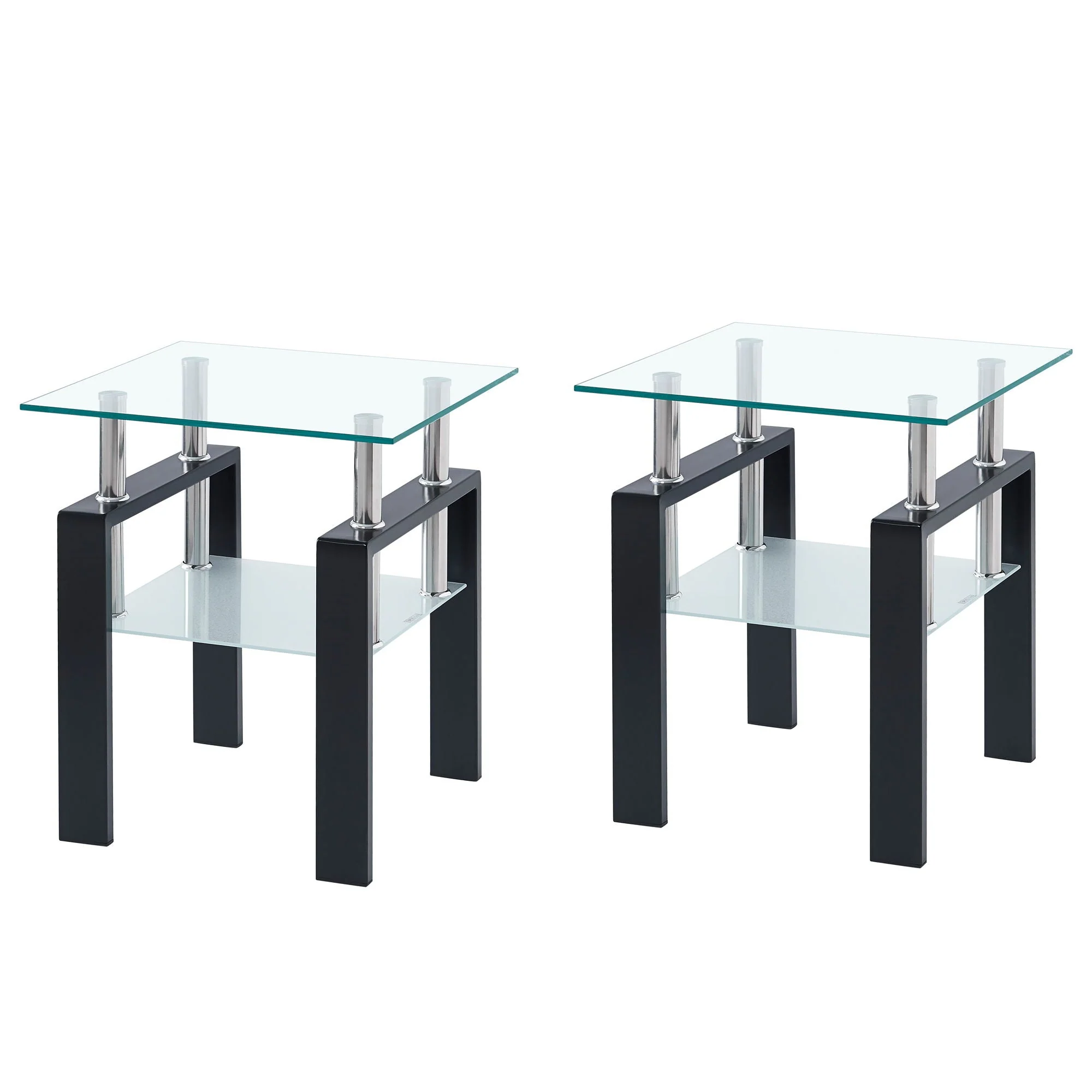 Luxury Modern Tempered Glass Coffee Table With 2 Layers - Image 2