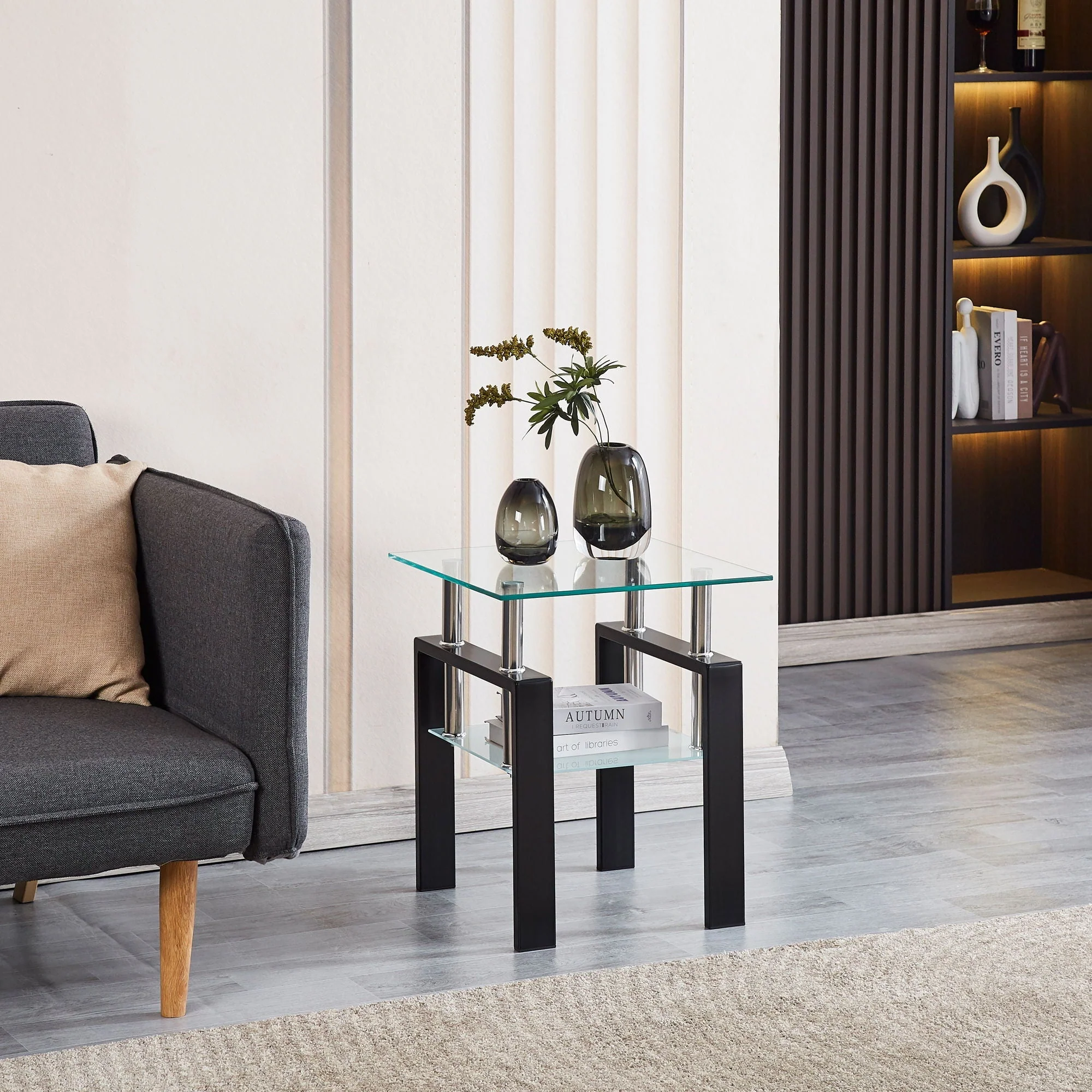Luxury Modern Tempered Glass Coffee Table With 2 Layers - Image 4