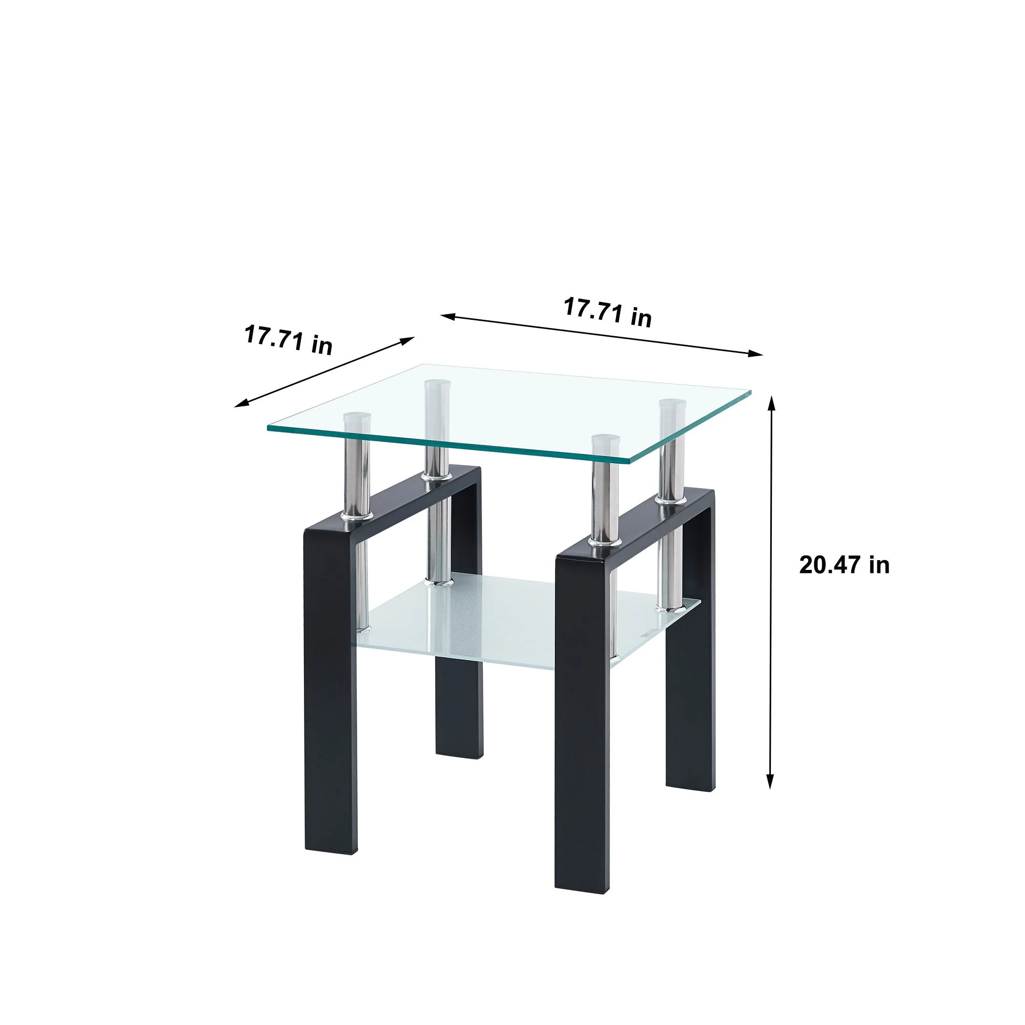 Luxury Modern Tempered Glass Coffee Table With 2 Layers - Image 5