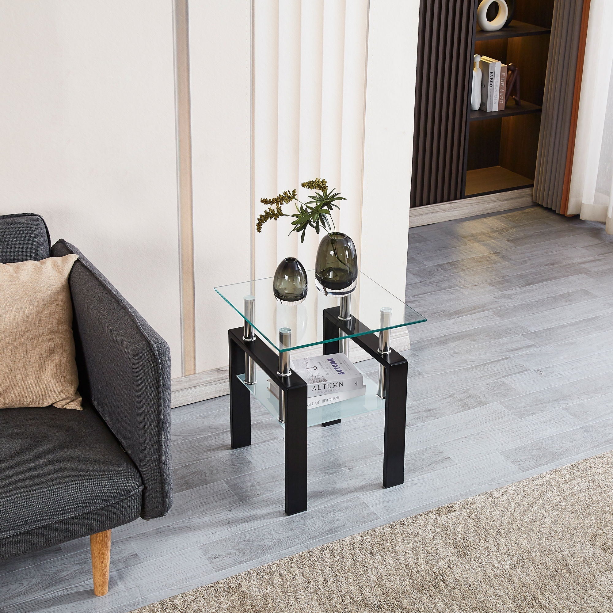 Luxury Modern Tempered Glass Coffee Table With 2 Layers - Image 6