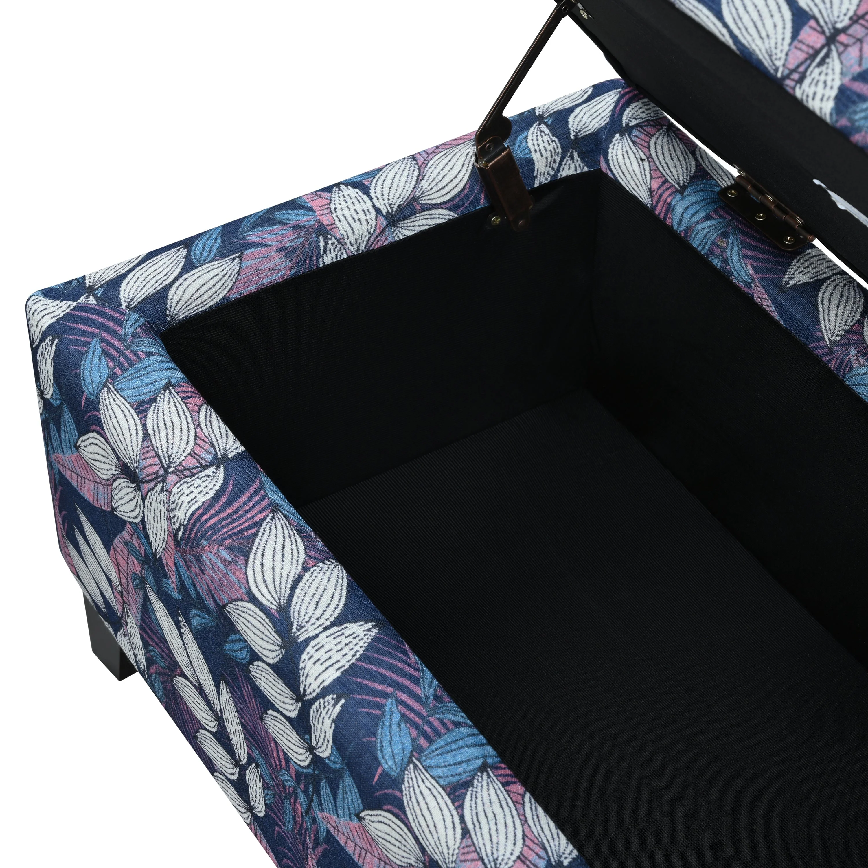 Luxury Storage Ottoman with Floral Patterned Fabric - Image 12