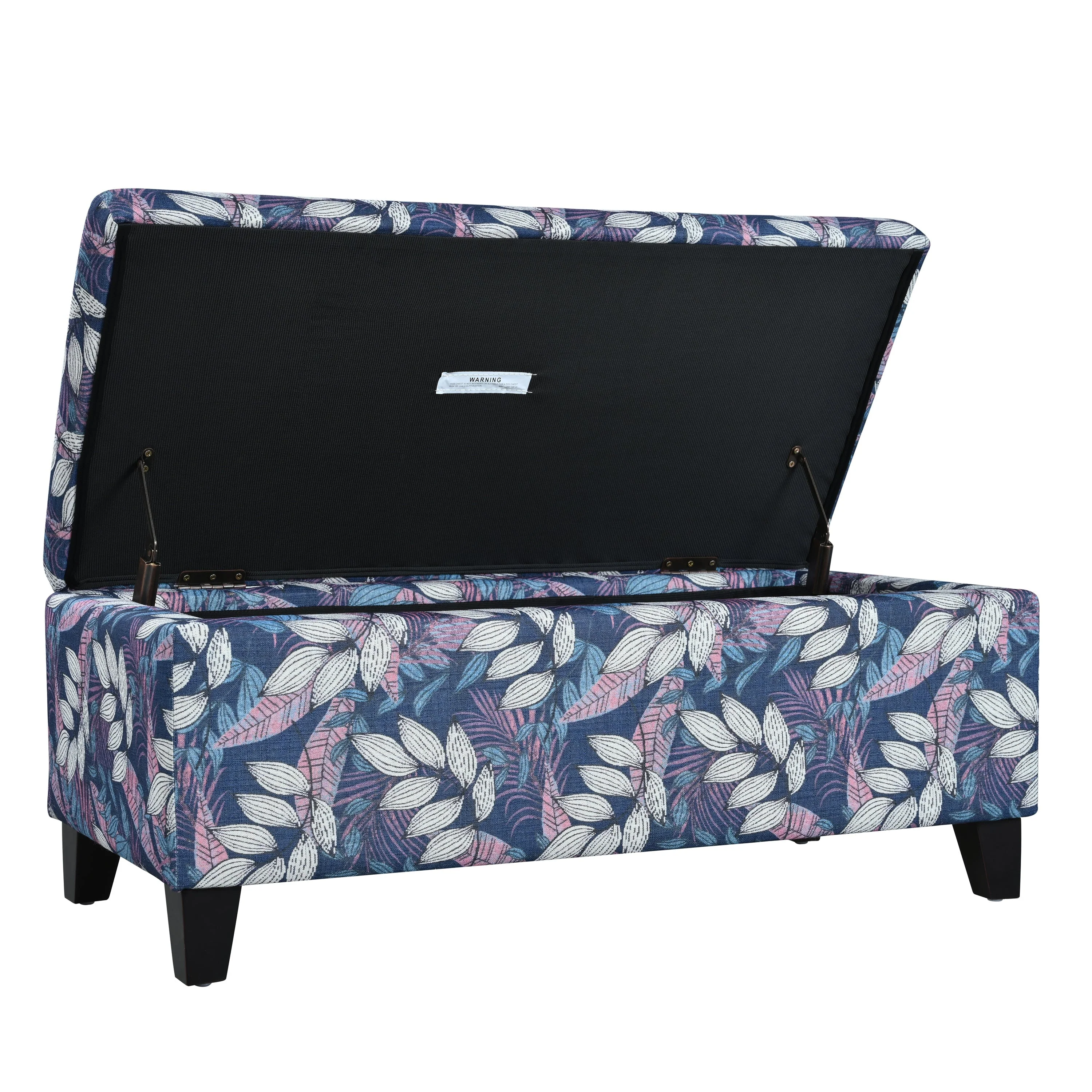 Luxury Storage Ottoman with Floral Patterned Fabric - Image 14