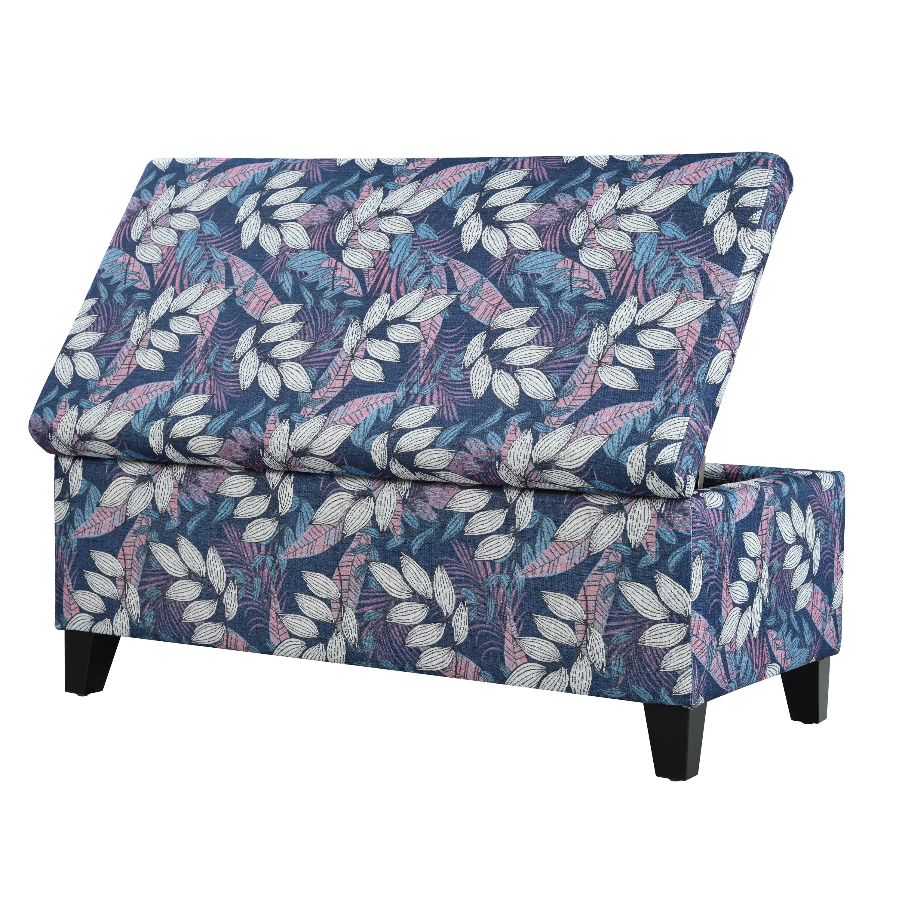 Luxury Storage Ottoman with Floral Patterned Fabric - Image 15