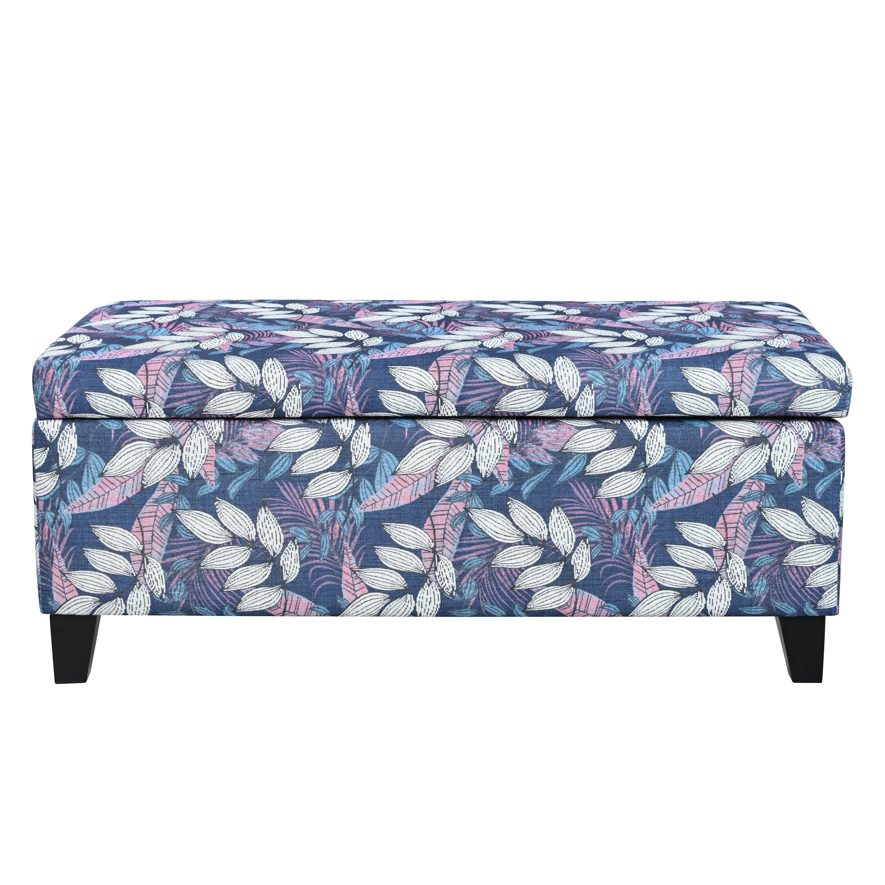 Luxury Storage Ottoman with Floral Patterned Fabric - Image 6