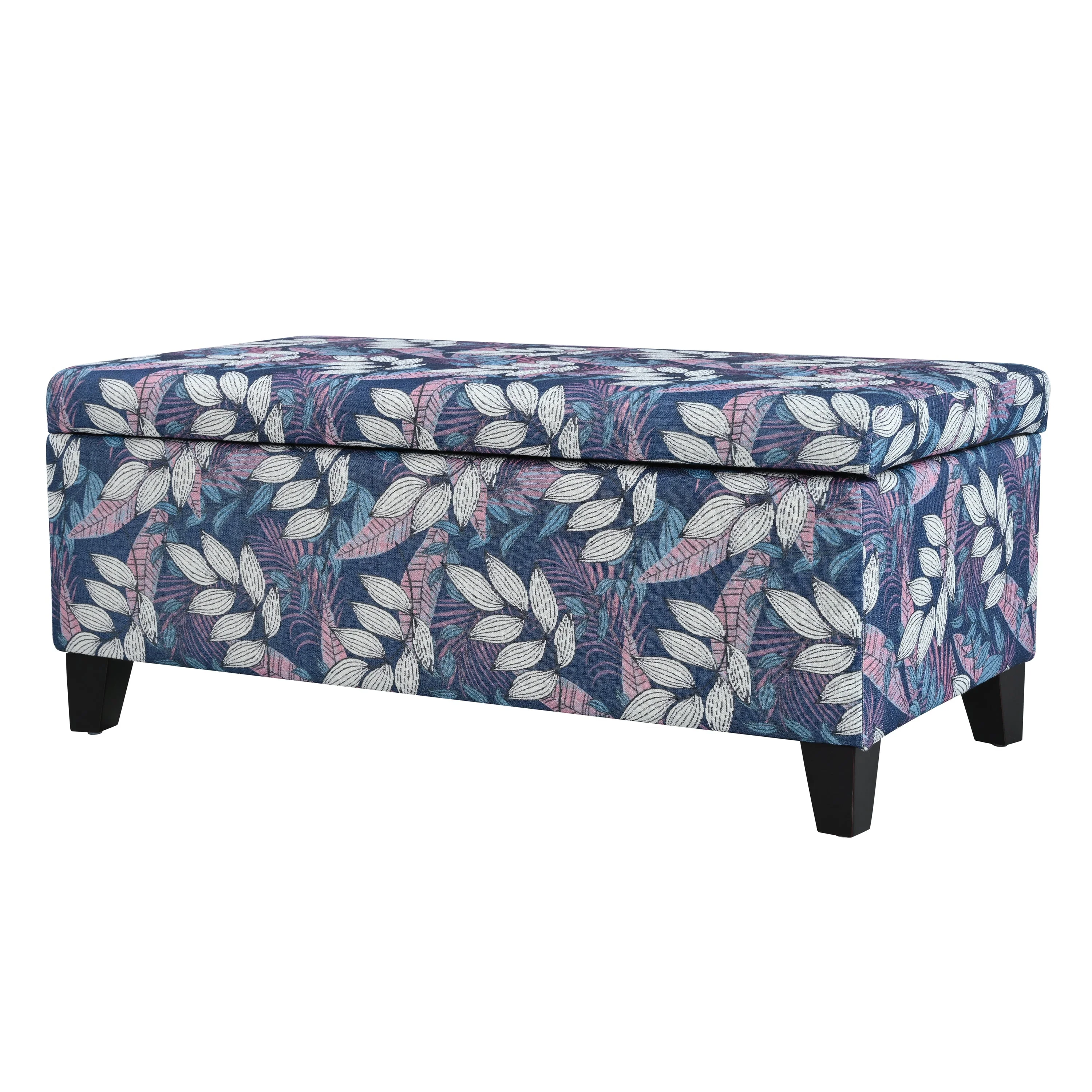 Luxury Storage Ottoman with Floral Patterned Fabric - Image 7