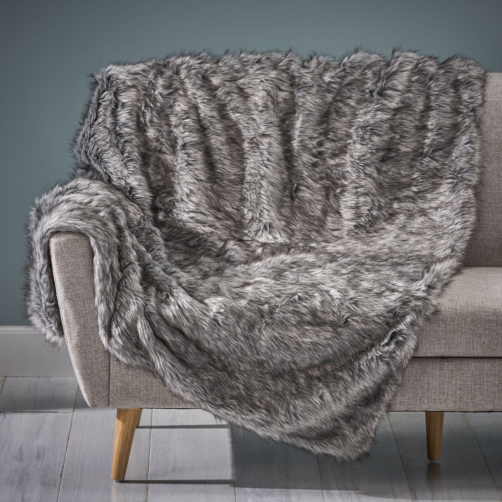 Luxury Throw Blanket With Streaks - Gray - Image 4