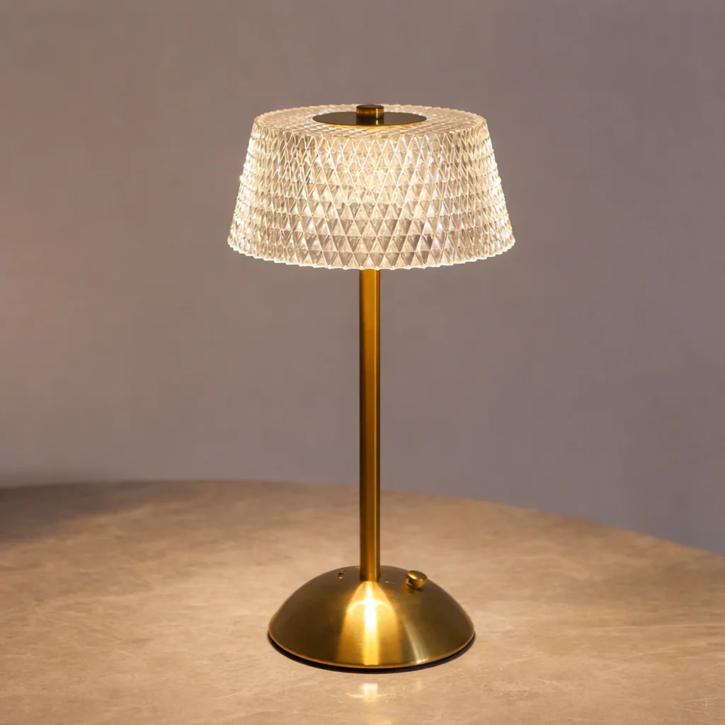 Luxury Touch LED Table Lamp Rechargeable 3 Color Bedside Glass Night Light - Image 10