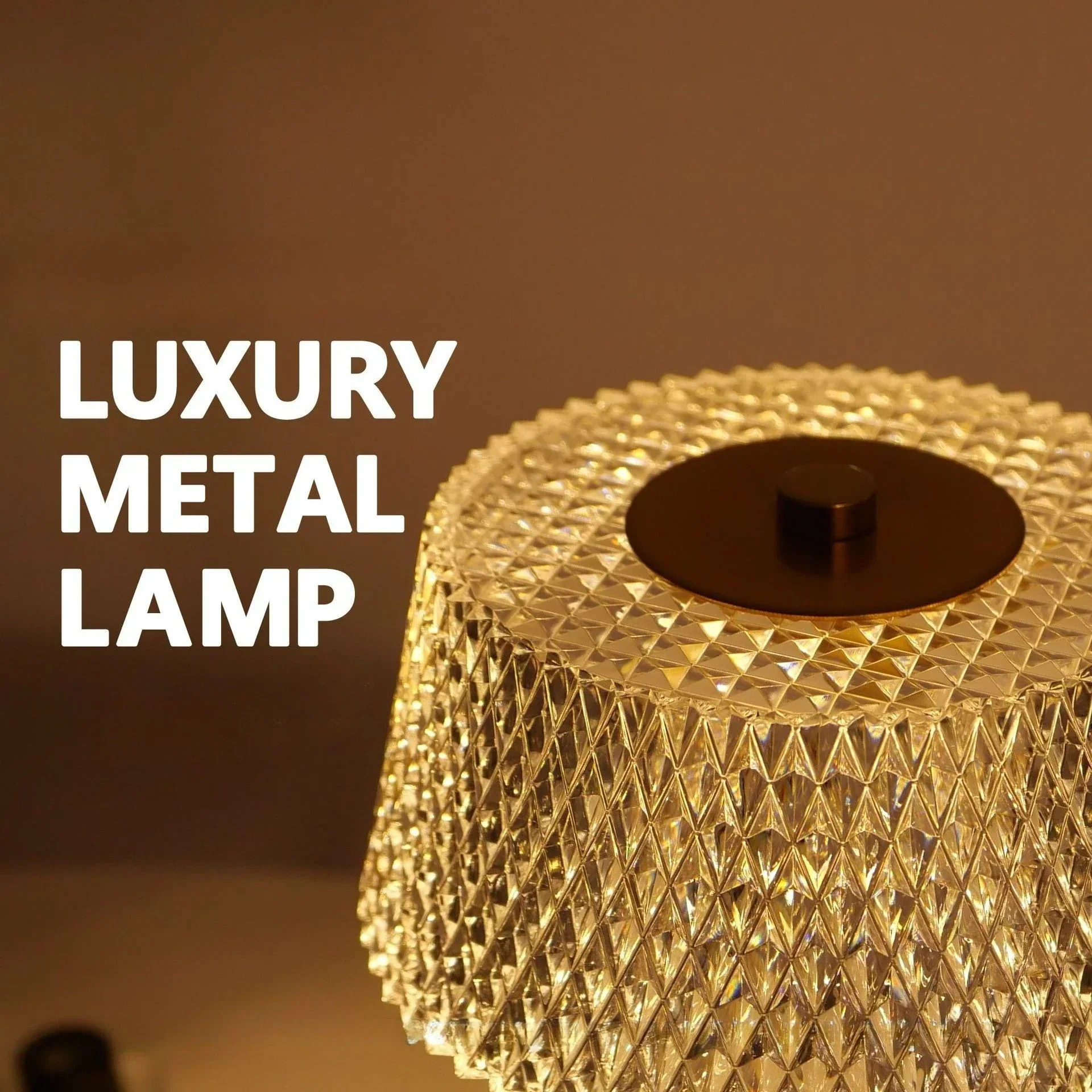 Luxury Touch LED Table Lamp Rechargeable 3 Color Bedside Glass Night Light - Image 4