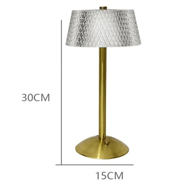 Luxury Touch LED Table Lamp Rechargeable 3 Color Bedside Glass Night Light - Image 6