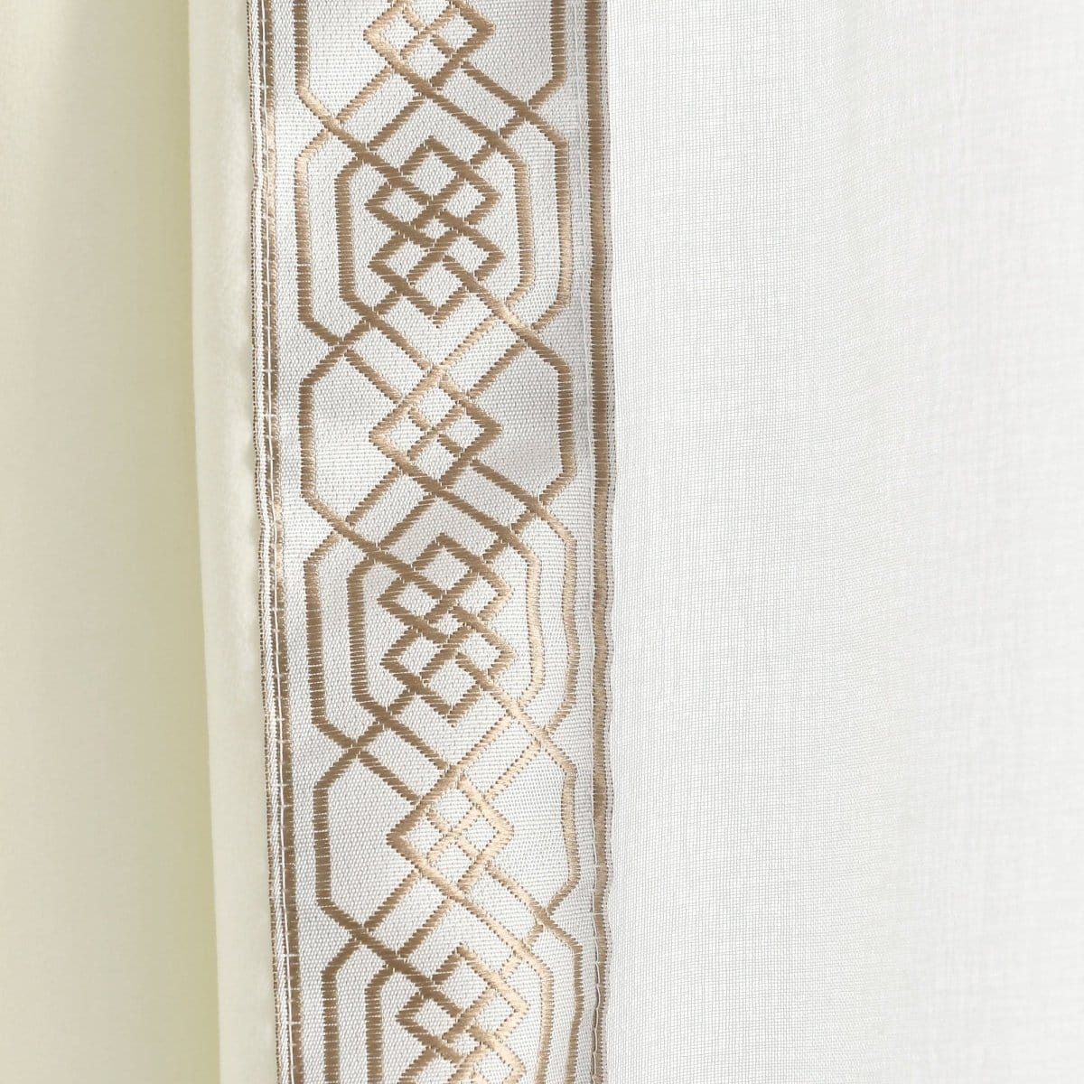 Luxury Vintage Velvet & Sheer With Border Pompom Trim Window Curtain Panel - Image 10