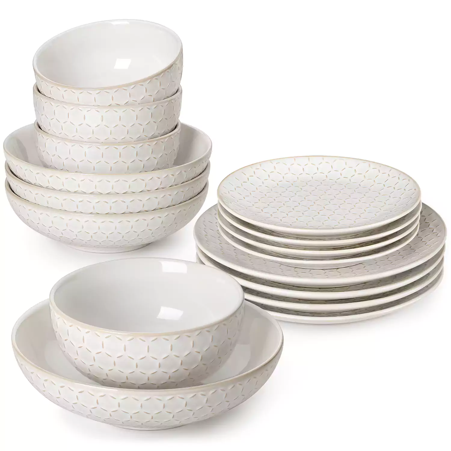Lydia 16 Piece Antique White Dinnerware Set - Image 16