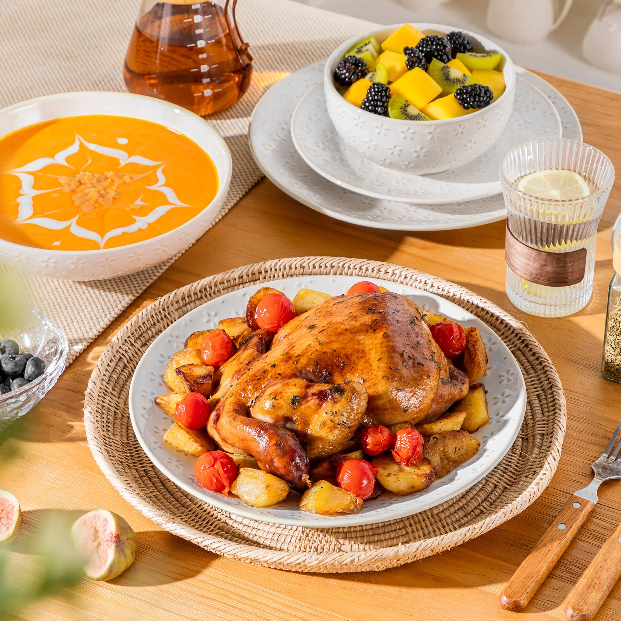 Lydia 16 Piece Antique White Dinnerware Set - Image 3
